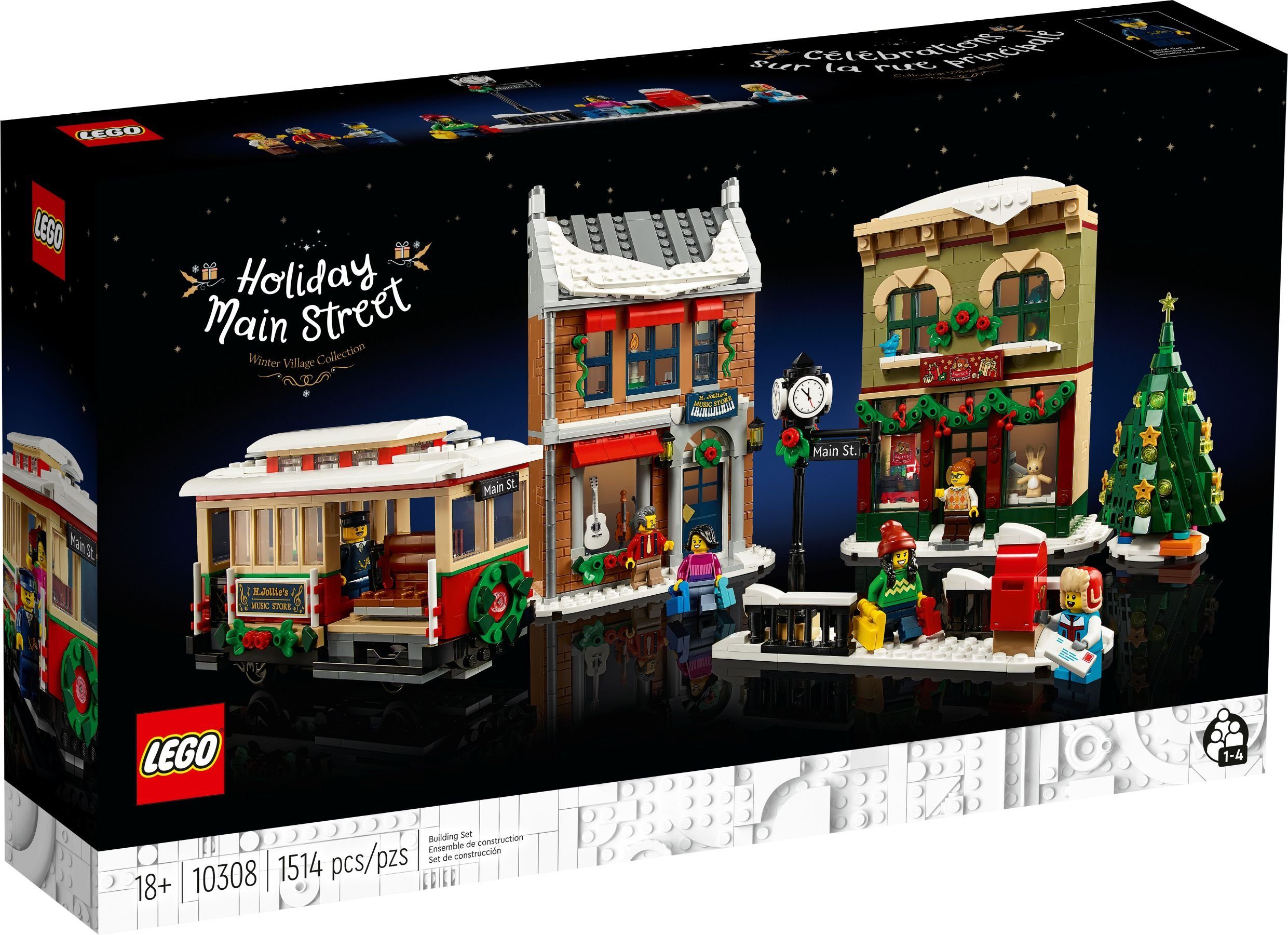 LEGO® Icons: Weihnachtlich geschmückte Hauptstraße (10308) Spielbausteine, (1514 St)