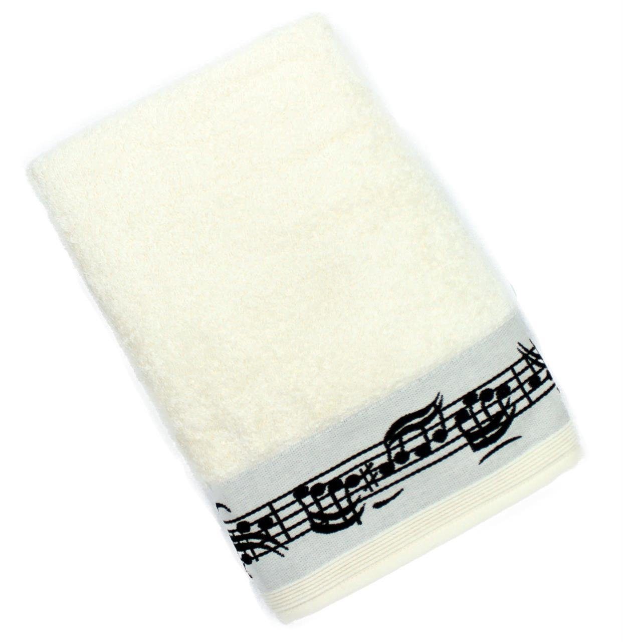 mugesh Handtuch Duschtuch Notenmotiv creme, für Musiker