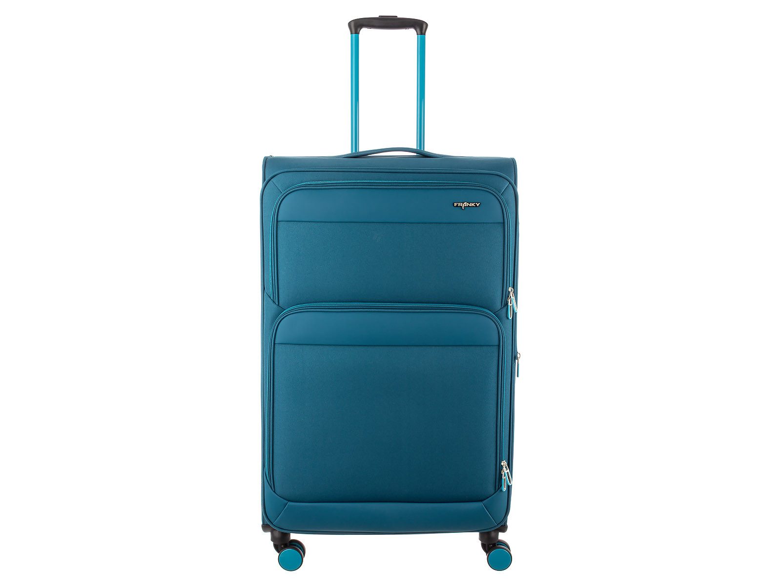 Franky Weichgepäck-Trolley Koffer Gr. L Reisegepäck T27-F Spinner 75er, 4 Doppellenkrollen Rollen, Dehnfalte TSA Schloss