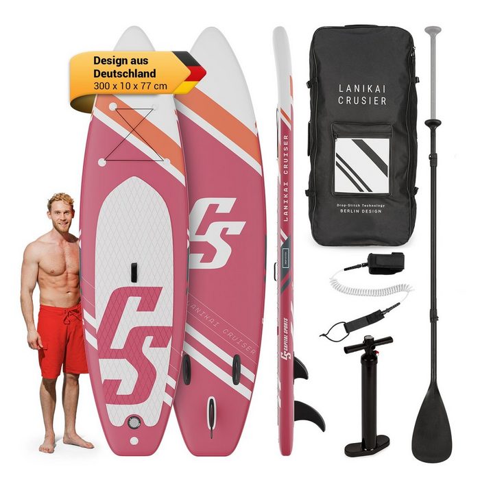 Capital Sports Inflatable SUP-Board WTR1-LaniCru9 8Red Paddle Board (Set) Stand Up Paddling Board Standup Paddle Board SUP Board Paddel Board
