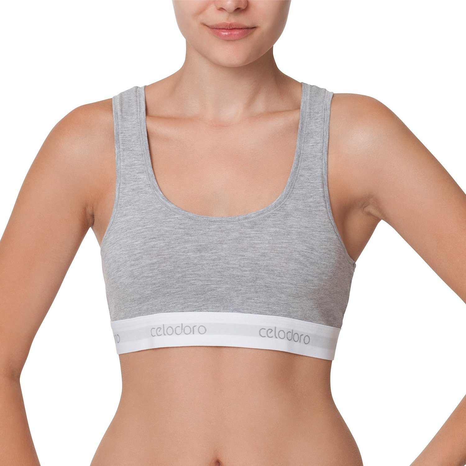 celodoro Bustier Bustier mit Webgummi-Bund - Sport Bra Top mit Markenlogo