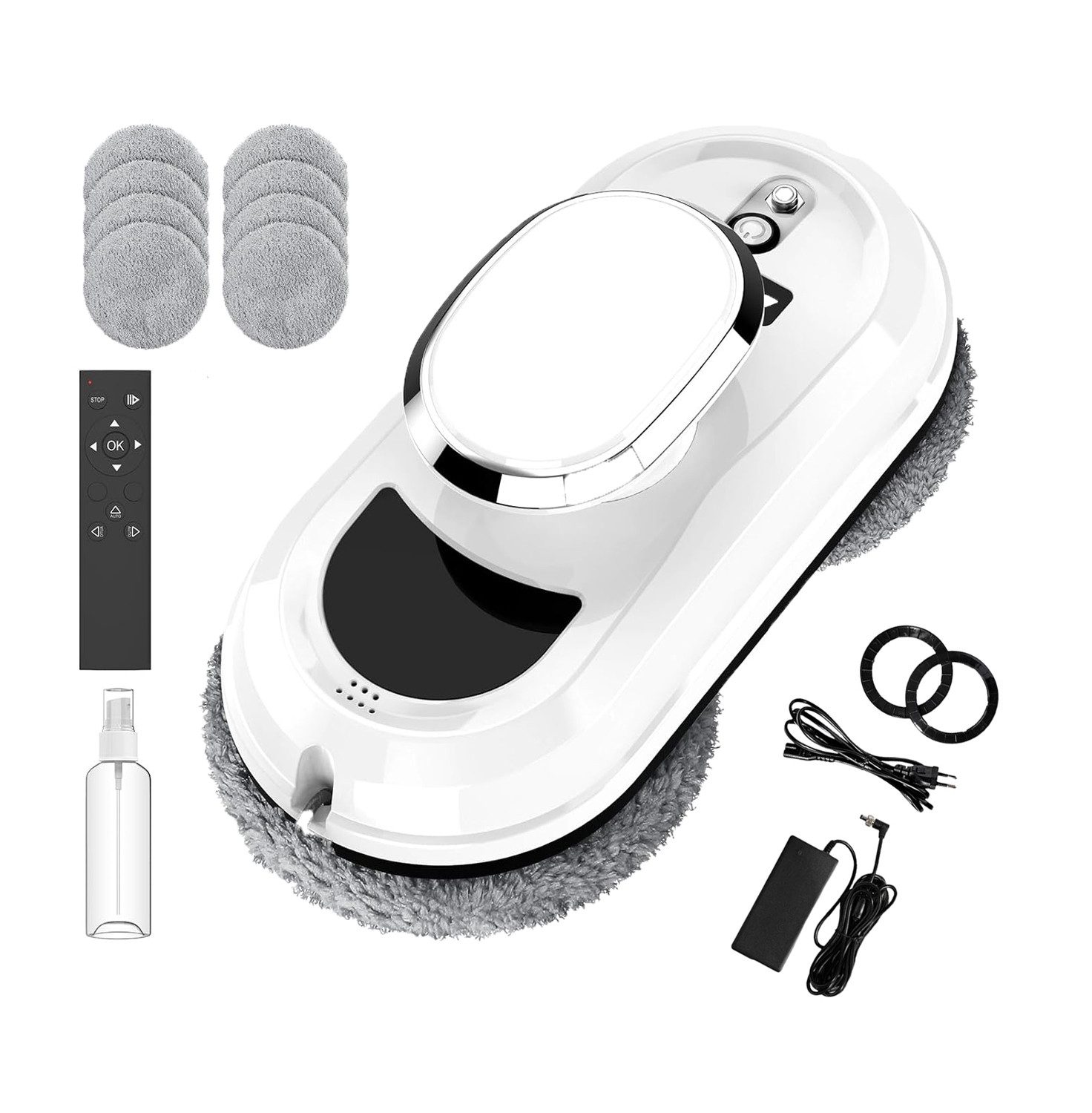 Topcony Fenstersauger Fensterputzroboter Elektrischer Automatischer Glasreinigungsroboter, Magnetischer Fensterreiniger, Intelligentes Kantenerkennungssystem