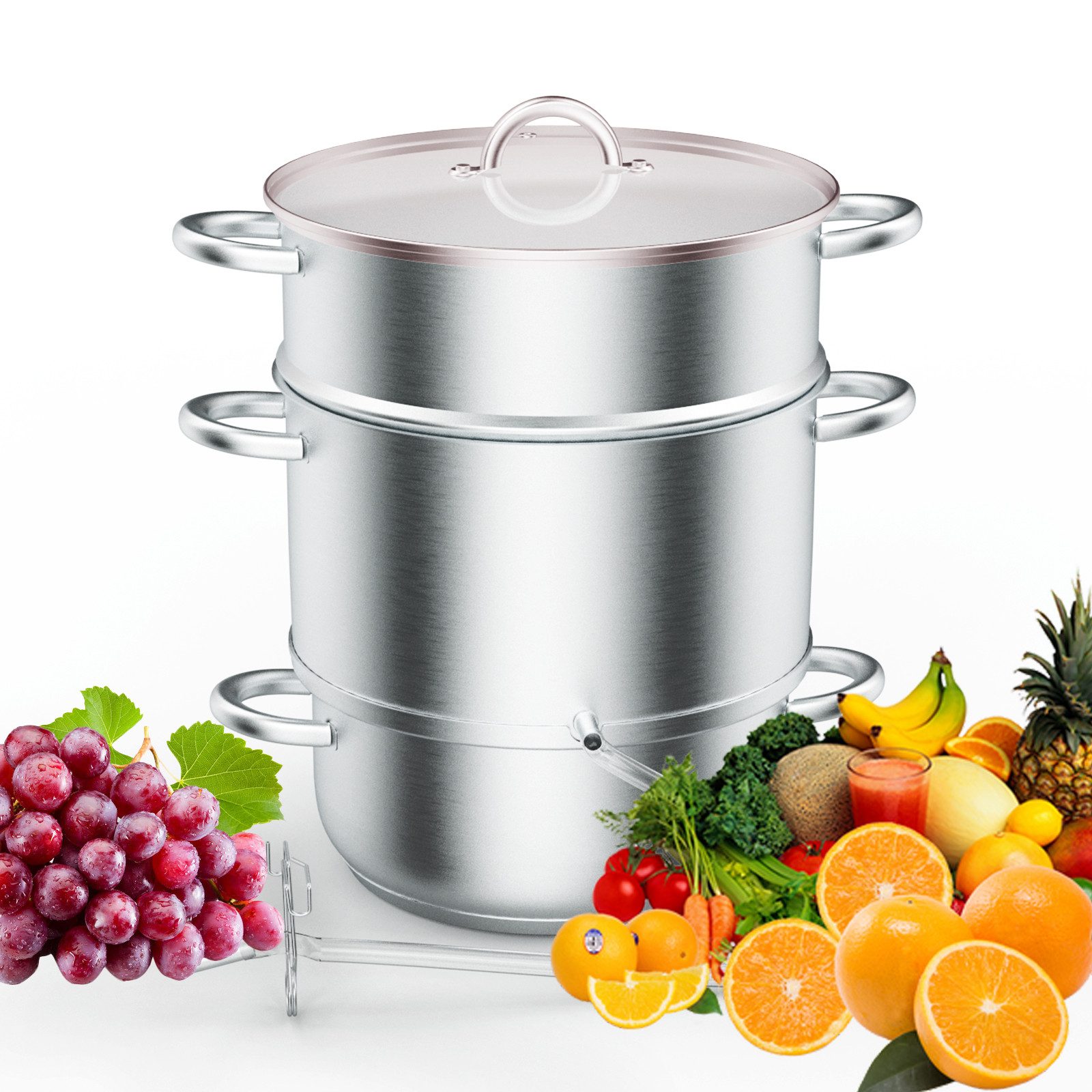 LALAHO Dampfgarer 5L Dampfentsafter aus Edelstahl, BPA-frei, inklusive Schlauch