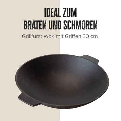 Grillfürst Wok Grillfürst Gusseisen Wok mit 2 Griffen Ø 30 cm