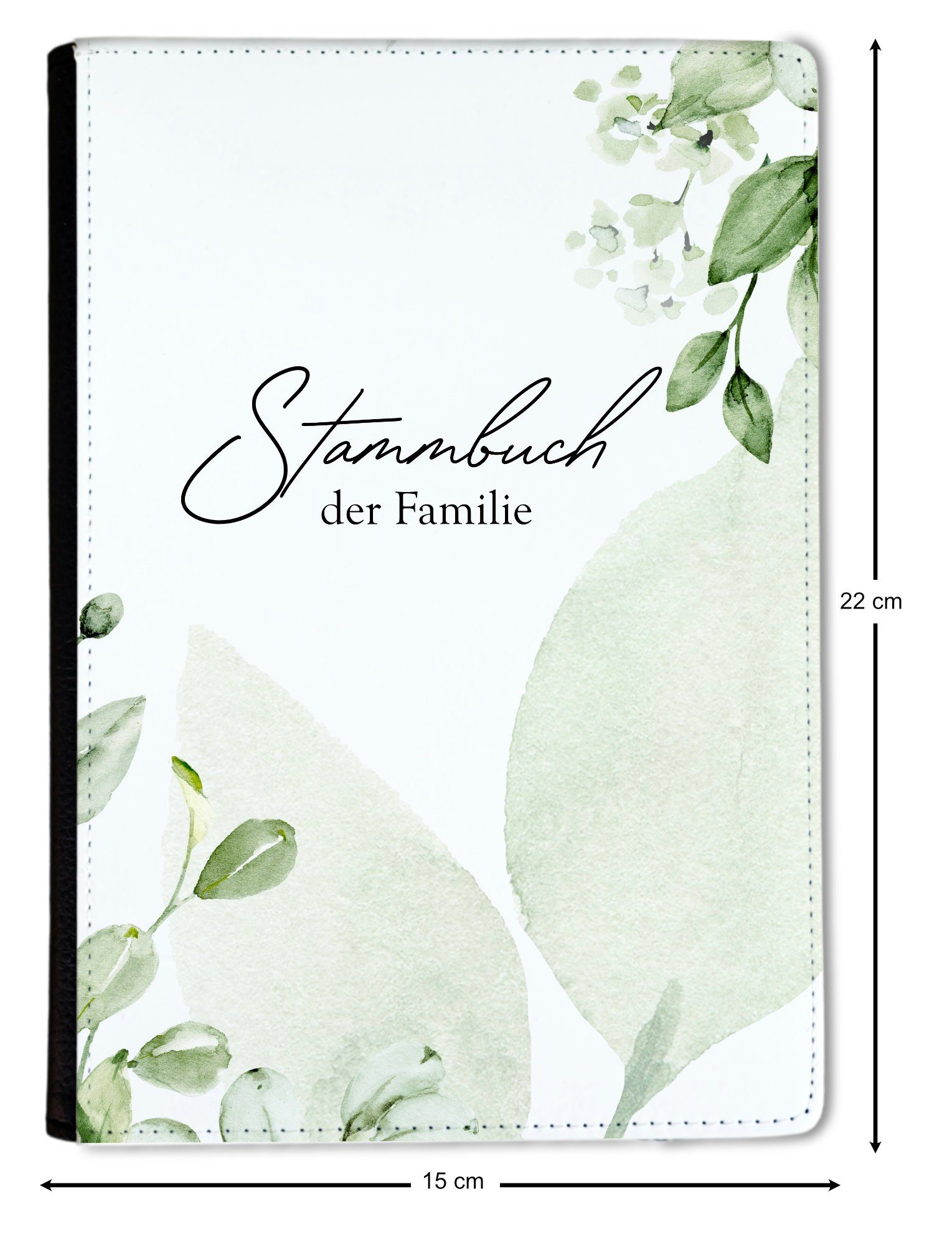 CreaDesign Notizbuch Stammbuch A5 Boho Gold Grün/ Weiß Nature