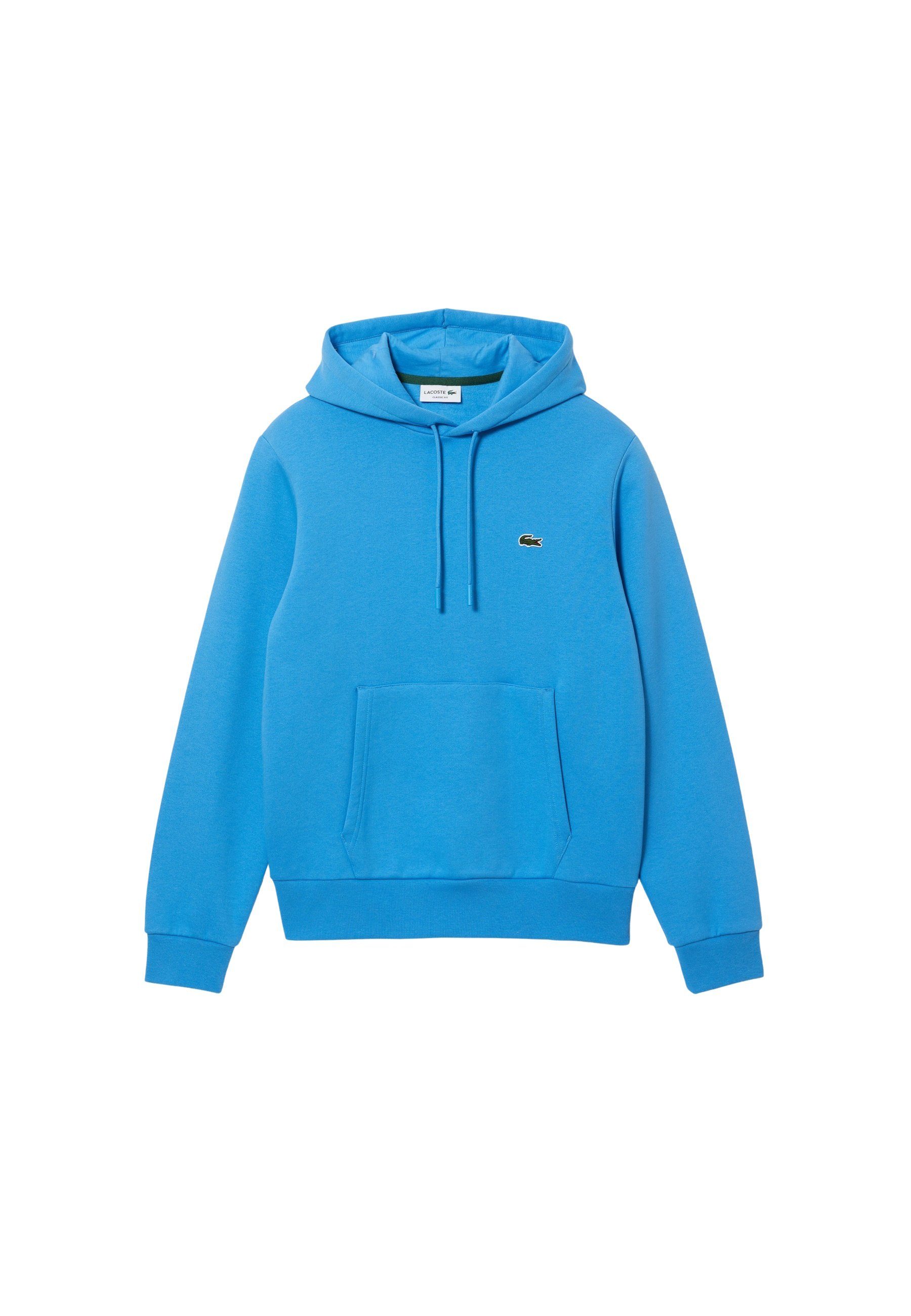 [Normaler Versandhandel im Laden] Lacoste Hoodie Pullover blau (1-tlg) aus Sweatshirt Bio-Baumwolle Kapuze mit