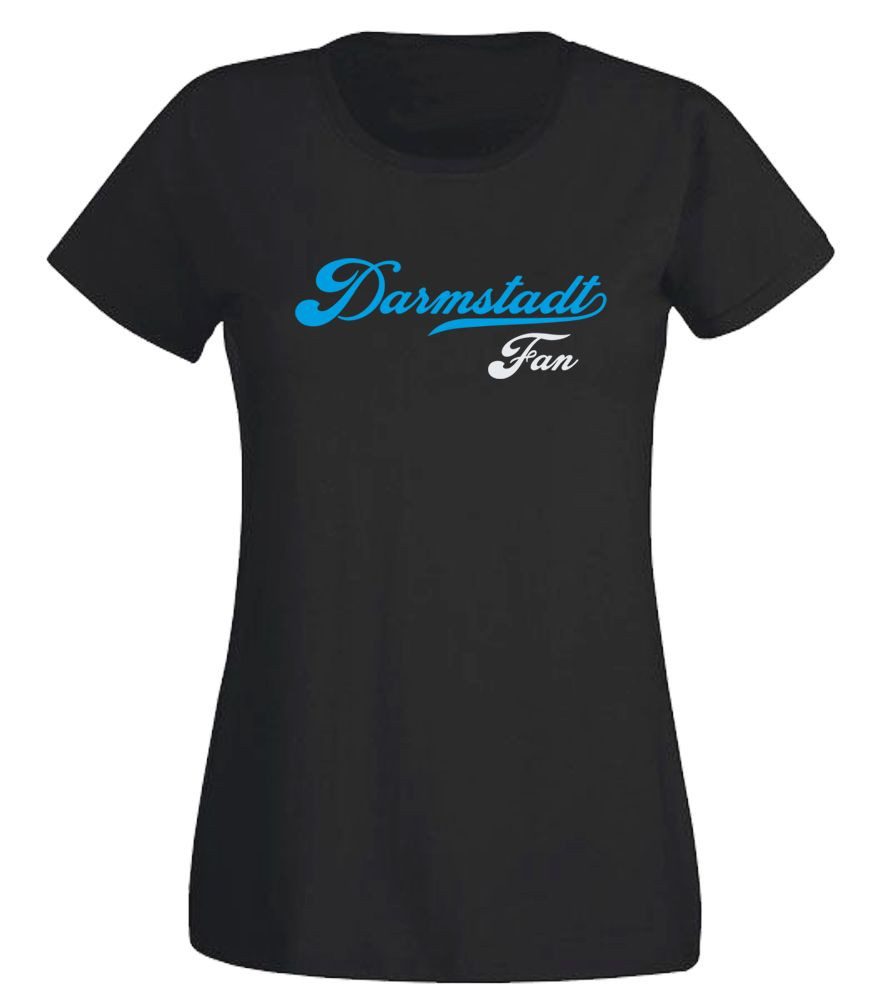G-graphics T-Shirt Darmstadt Fan Slim-fit Damen T-Shirt mit einem Motiv für den echten Fan