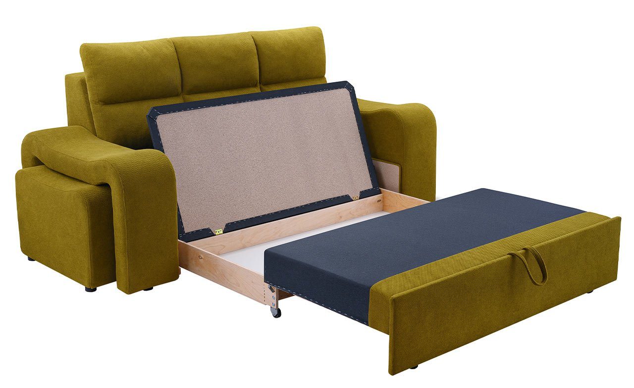 Ziegelrot modernen Sofa Sitzpuffs, einer mit im MÖBEL Curio Stil, MKS auf zwei Dreisitzer VASTO, Wellenfeder