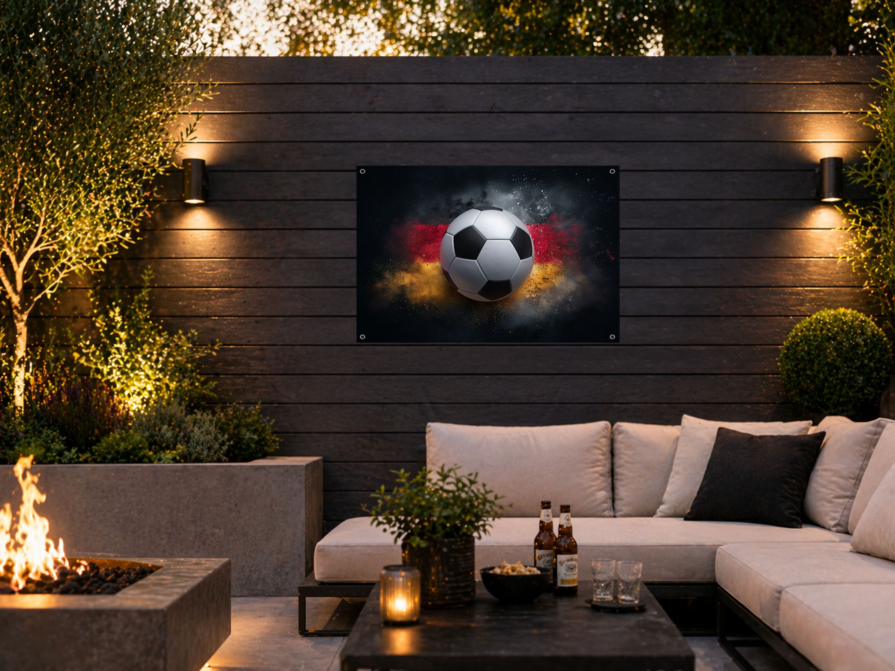 artissimo Poster Garten-Poster 90x60cm Fussball Deutschland Fahne Flagge Outdoor-Deko, Outdoor-Poster: Garten Deko Fußball WM