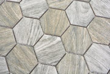 Mosani Mosaikfliesen Keramikmosaik Mosaikfliesen grau matt / 10 Mosaikmatten