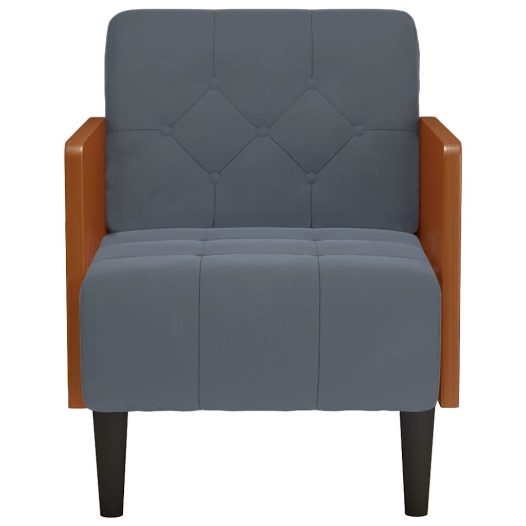 vidaXL Sessel Sessel mit Armlehnen Dunkelgrau 55 cm Samt (1-St)