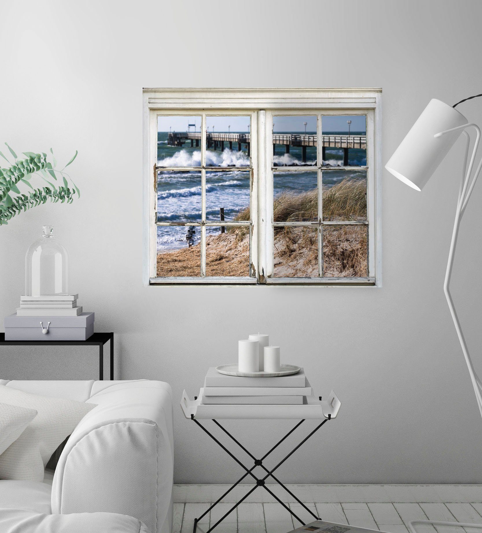 queence Wandsticker Steg im Meer, Wandsticker, Wandbild, Steg, Meer, selbstklebend