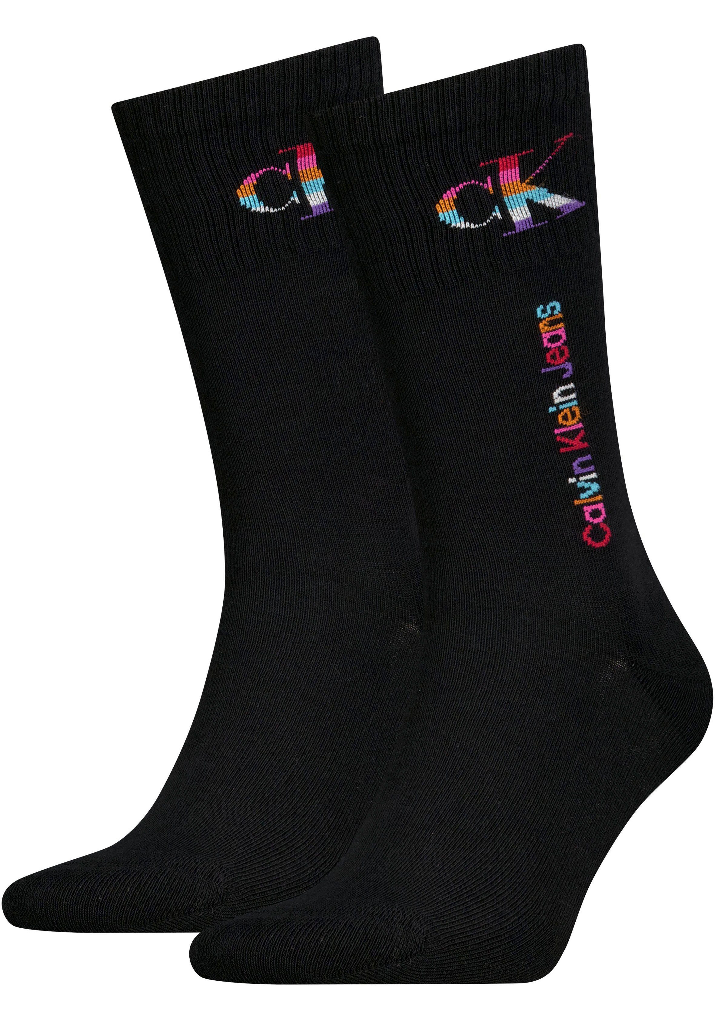 Calvin Klein Jeans Socken (Packung, 2er-Pack) mit Regenbogen-Logo