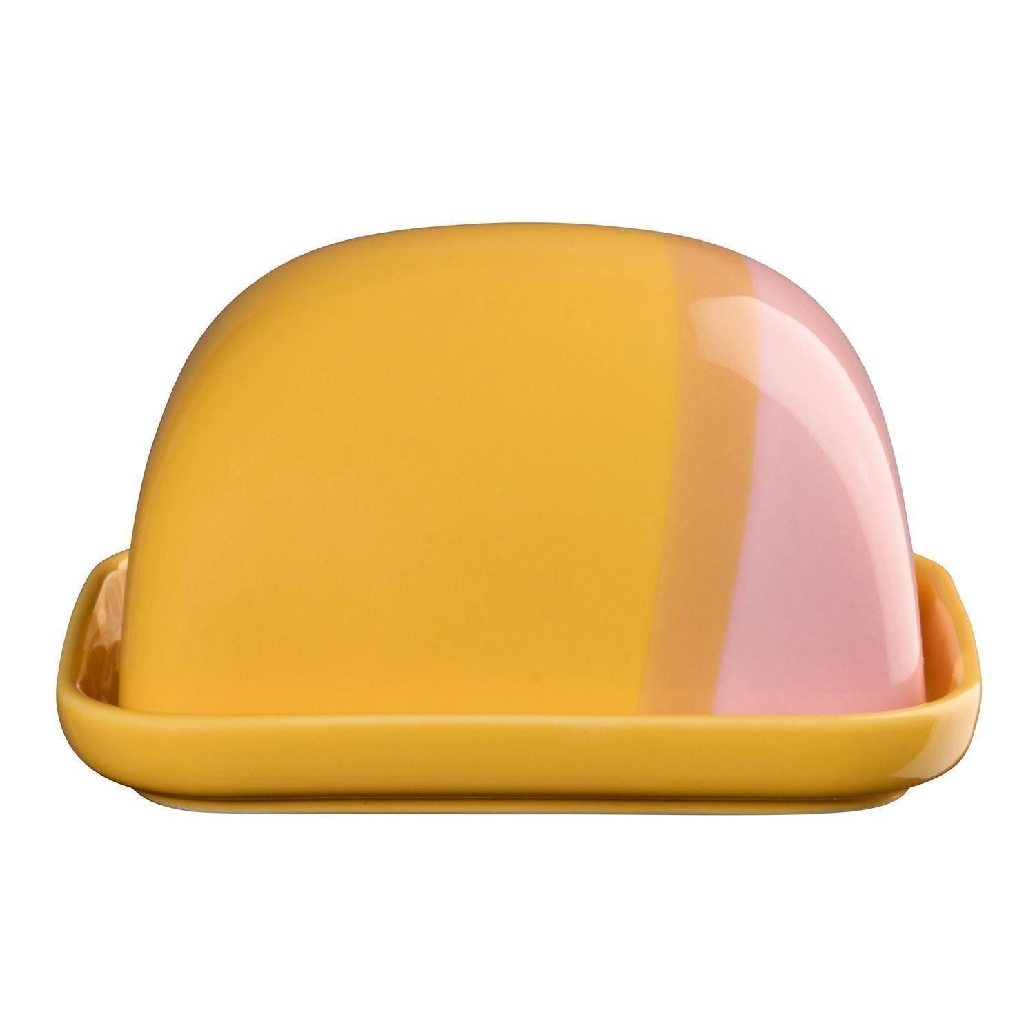 ASA SELECTION Butterdose Butterdose JOY, 11,5 x 9,5 cm, Orange, Rosa, Porzellan, (1-tlg), Porzellan