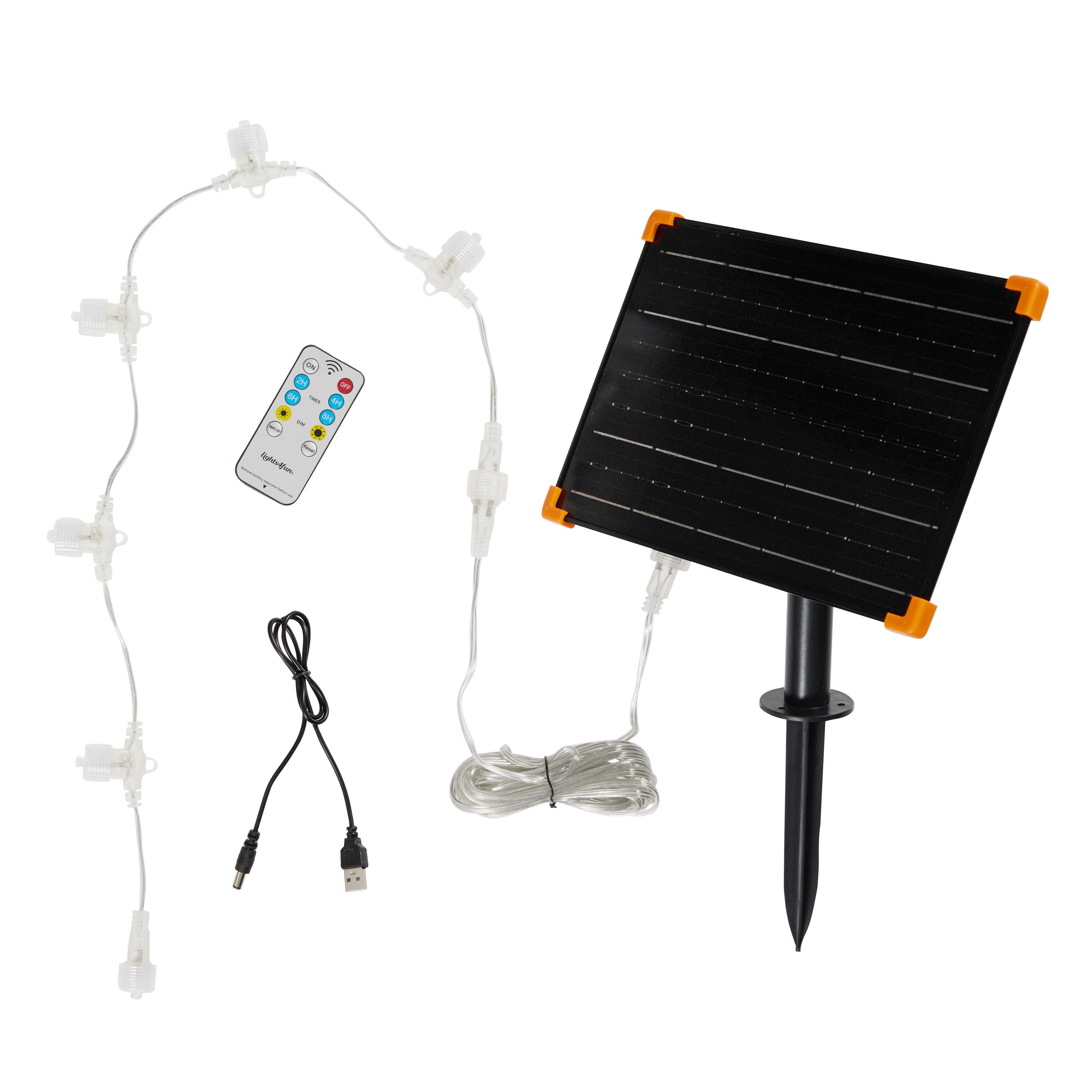 Lights4fun LED-Dekofigur Solar Panel für 24V Bicolor LED Rentiere