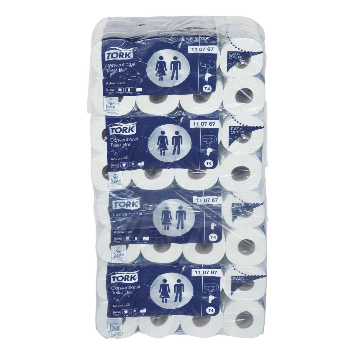 TORK Toilettenpapier Advanced (64-St), 2-lagig, hochweiß, 250 Blatt/Rolle