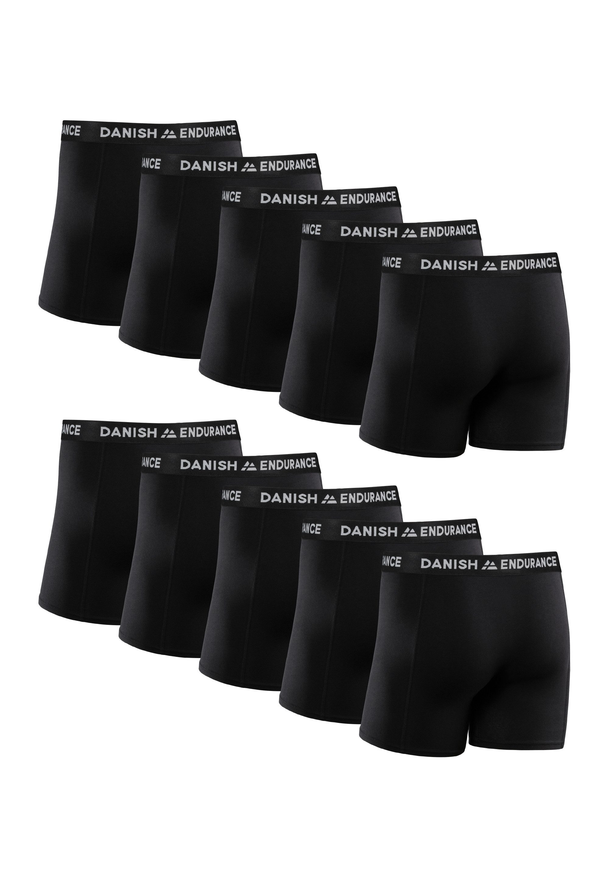 DANISH ENDURANCE Boxershorts Classic Trunks (10-St) aus weicher Baumwolle, enge Unterhose für Männer, ohne Zettel