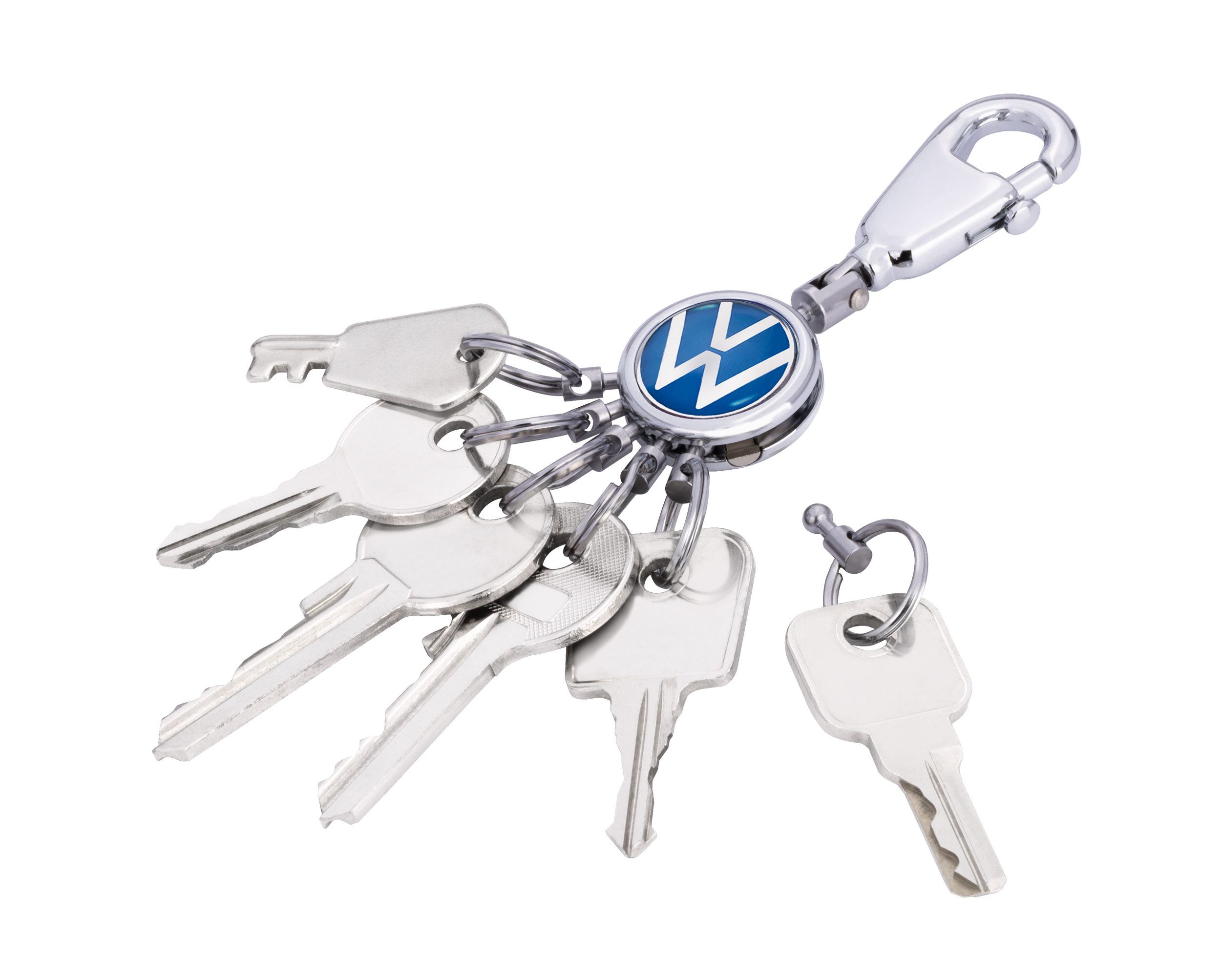 TROIKA Schlüsselanhänger Volkswagen, Offiziell lizensierte VW Schlüsselanhänger, 4 Ausführungen (1-tlg., exklusives Lizenzprodukt), mit Leder, Metall oder Karabiner‑Ring-System, ideal als Geschenk