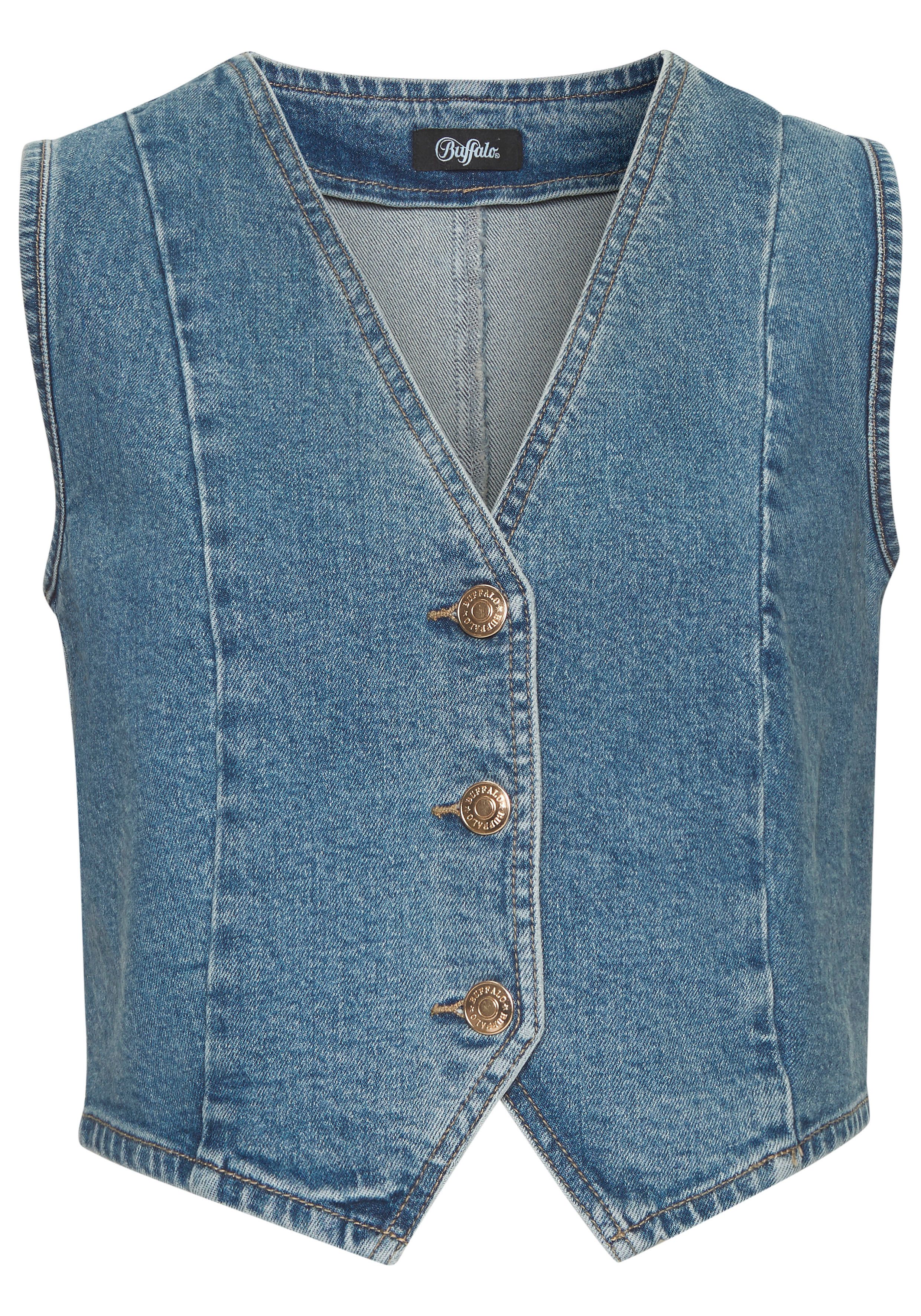 Buffalo Jeansweste in modisch verkürzter Länge figurbetonende Passform, Denim Tanktop, Layering, feminin – Bild 2 von 5