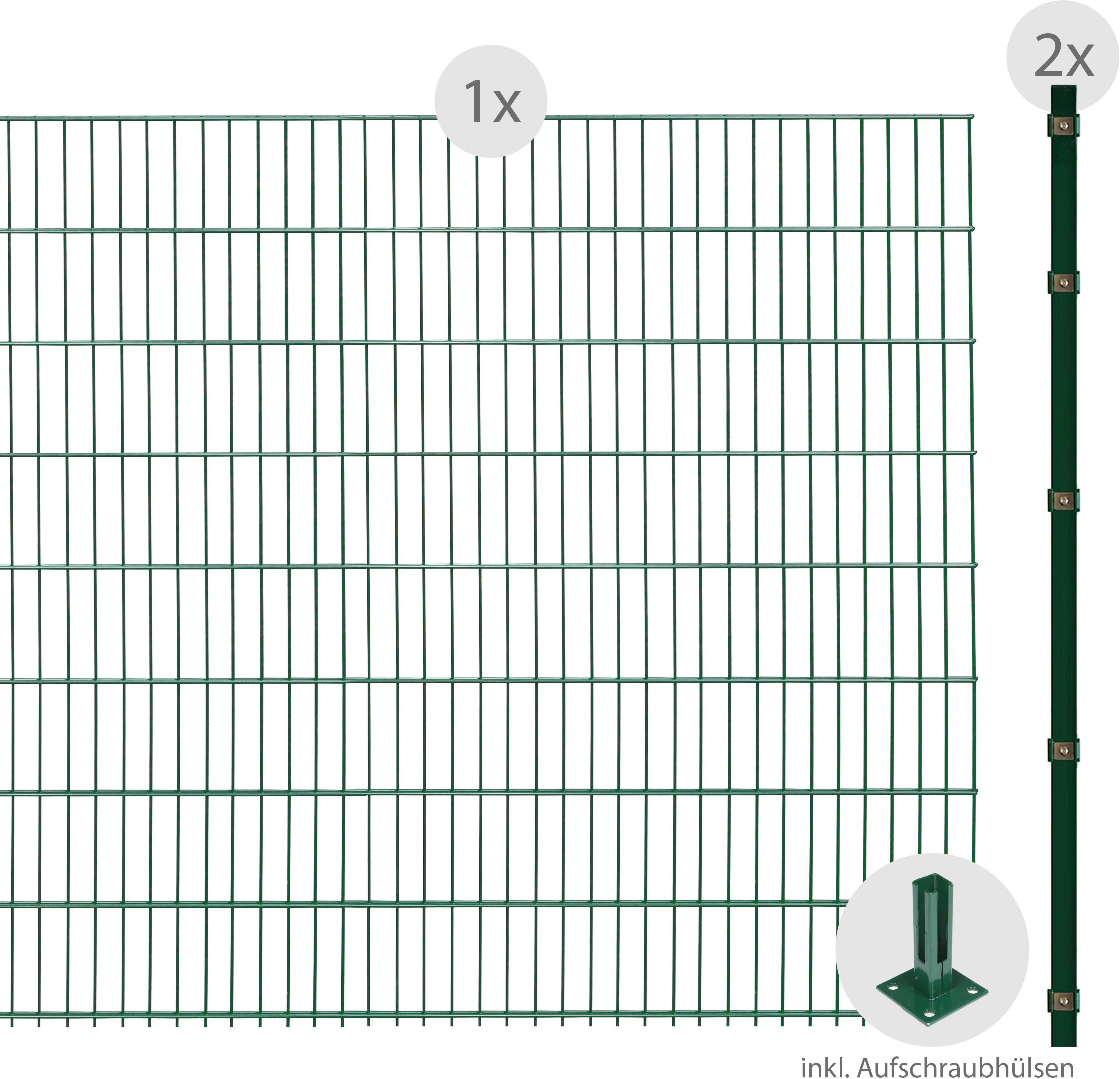 Arvotec Doppelstabmattenzaun ESSENTIAL 163 zum Aufschrauben, (Set), Zaunhöhe 163 cm, Zaunlänge 2 - 60 m