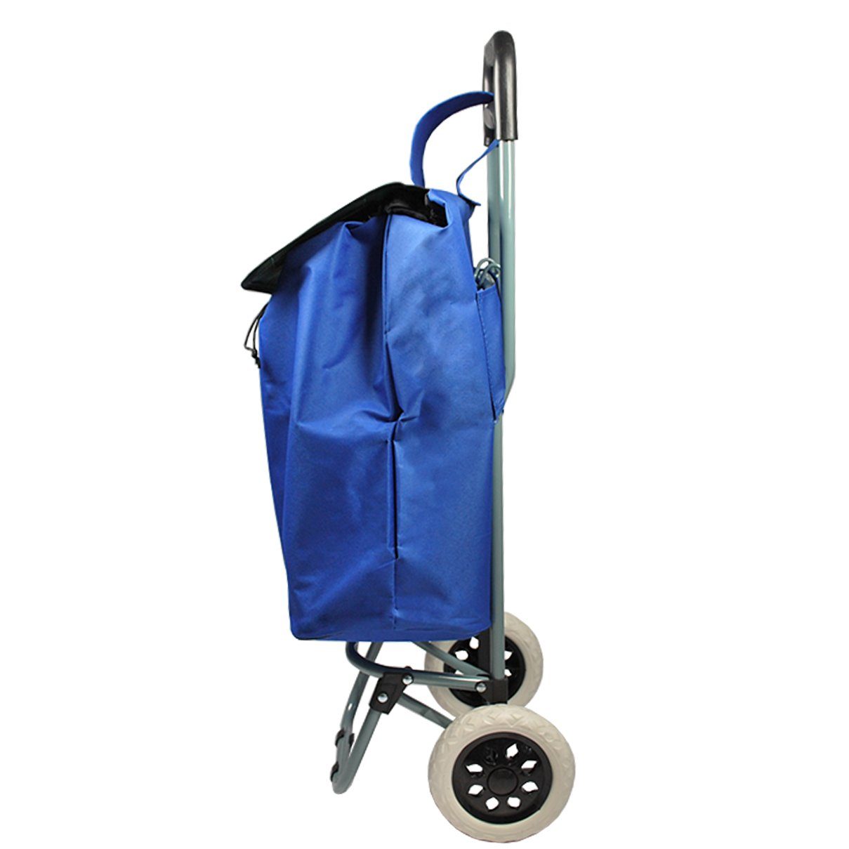 HELO24 Einkaufstrolley Trolley Einkaufswagen Handwagen Koffer Handgepäck blau klappbar – Bild 3 von 5