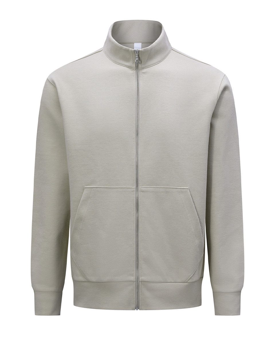 Allthemen Sweatjacke Herren mit Stehkragen Freizeitjacke Baumwolle Jacke für Herbst