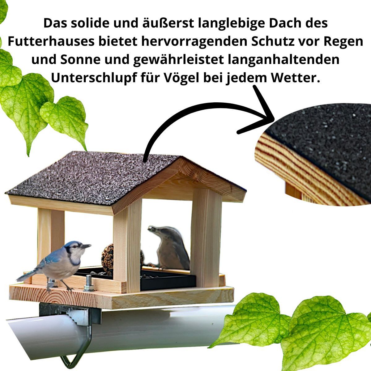 Stafeco Vogelhaus Naturholz Vogelfutterhaus Balkon Garten Handarbeit Wetter günstig online kaufen