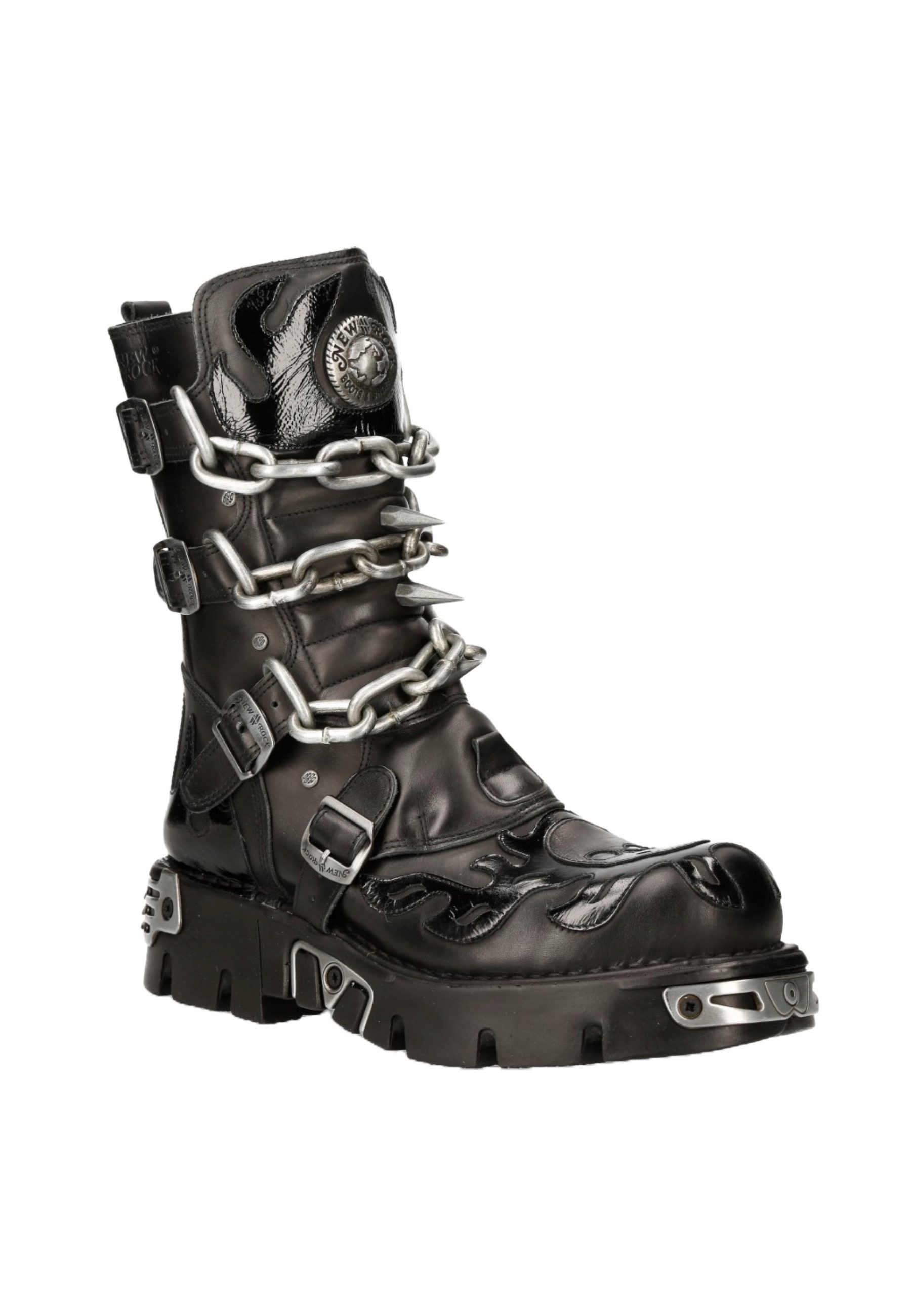 NEW ROCK M-727-S5 Ankleboots Punk Lederstiefel aus Rindsleder - Made in Spain