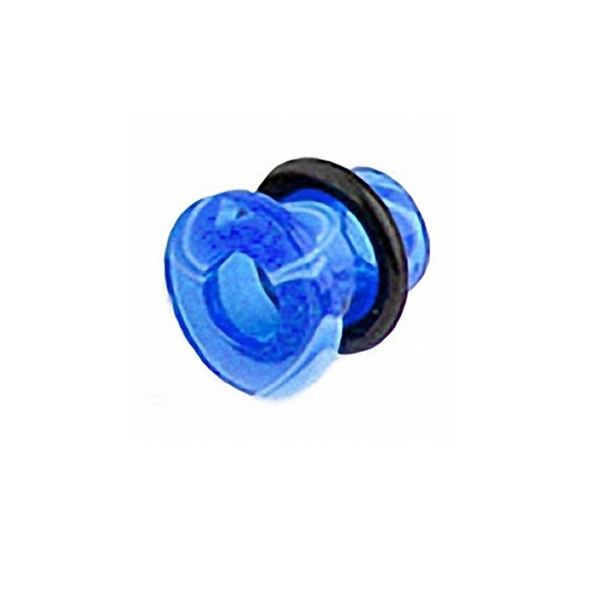 Taffstyle Plug UV Blau Plug Ohr Kunststoff Single Single Swirl Piercing UV Look, Flesh Flared Ear Tunnel Ohrpiercing Flared Marmor