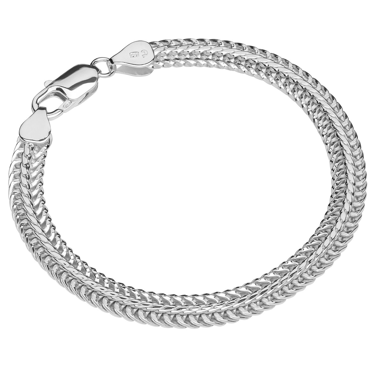 NKlaus Silberarmband Sterling 925 19cm Fuchsschwanzkette Silber Armband