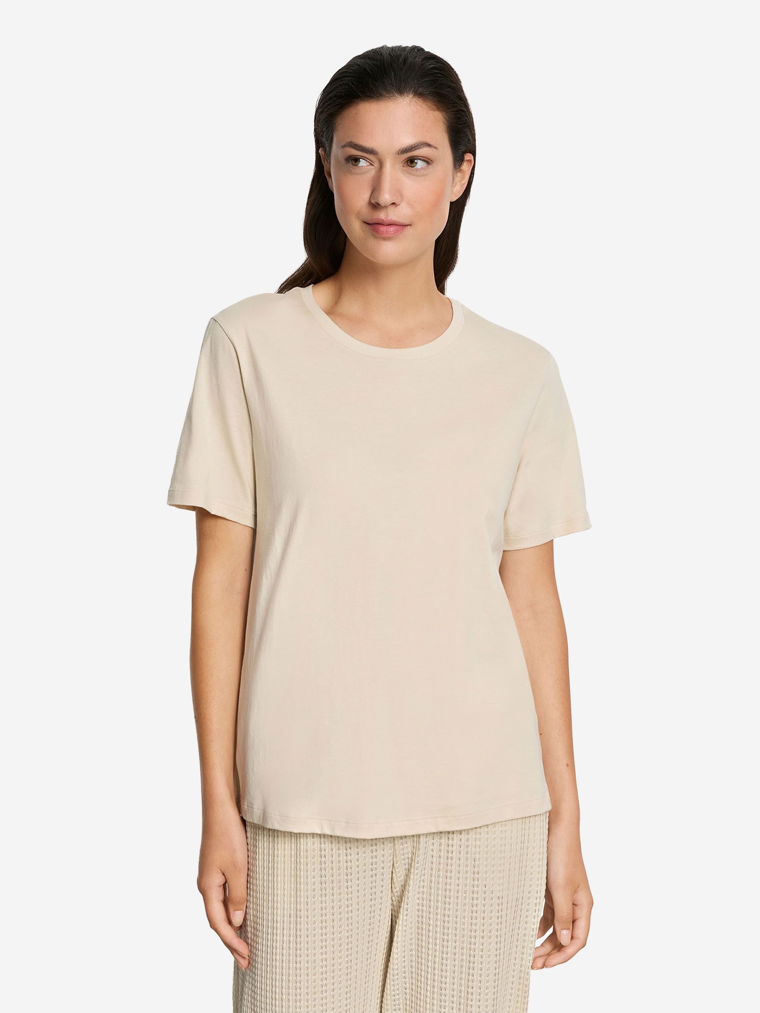 Hanro T-Shirt Natural Shirt Tee Shirt, Kurzarmshirt, Basic Shirt