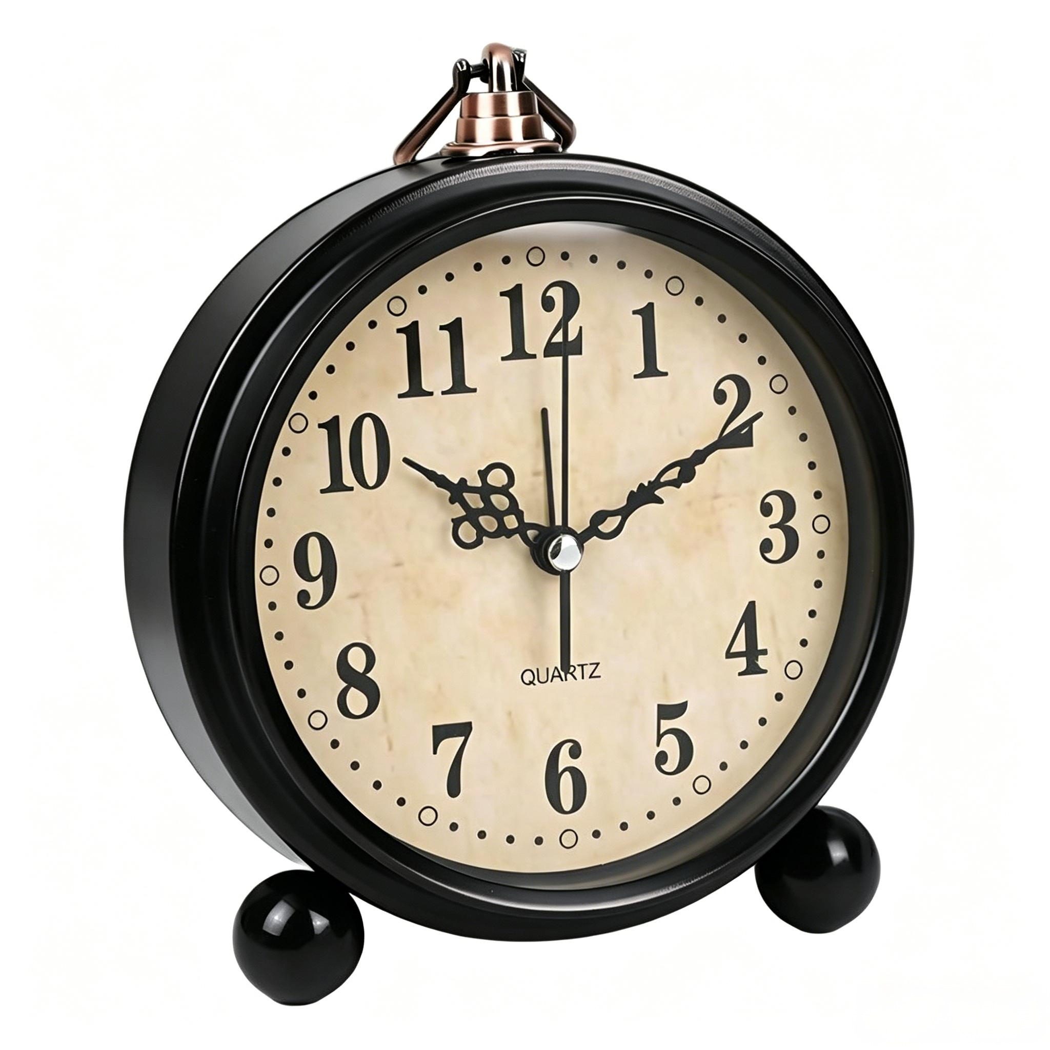 Fyrove Wecker Wecker Analog, Reisewecker, Quarzwecker Batteriebetrieb Geschenk,Funkwecker,für Schlafzimmer und Wohnzimmer,Retro Design