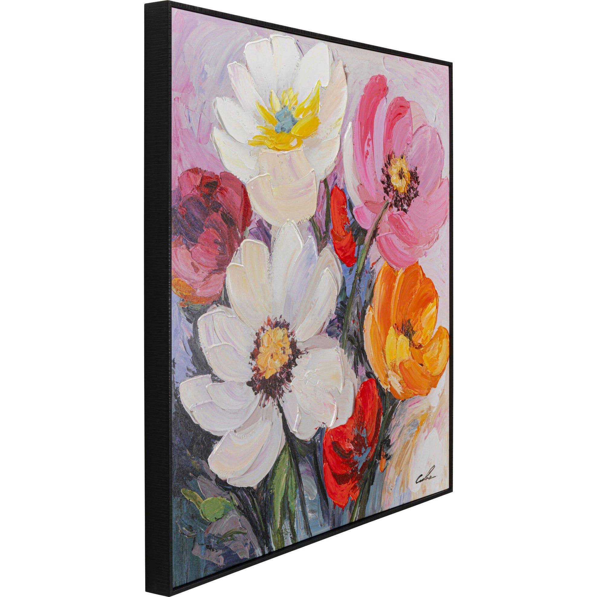 Kare Design Bild Flower Meadow, Blumen, handgemalt, 80x80 cm