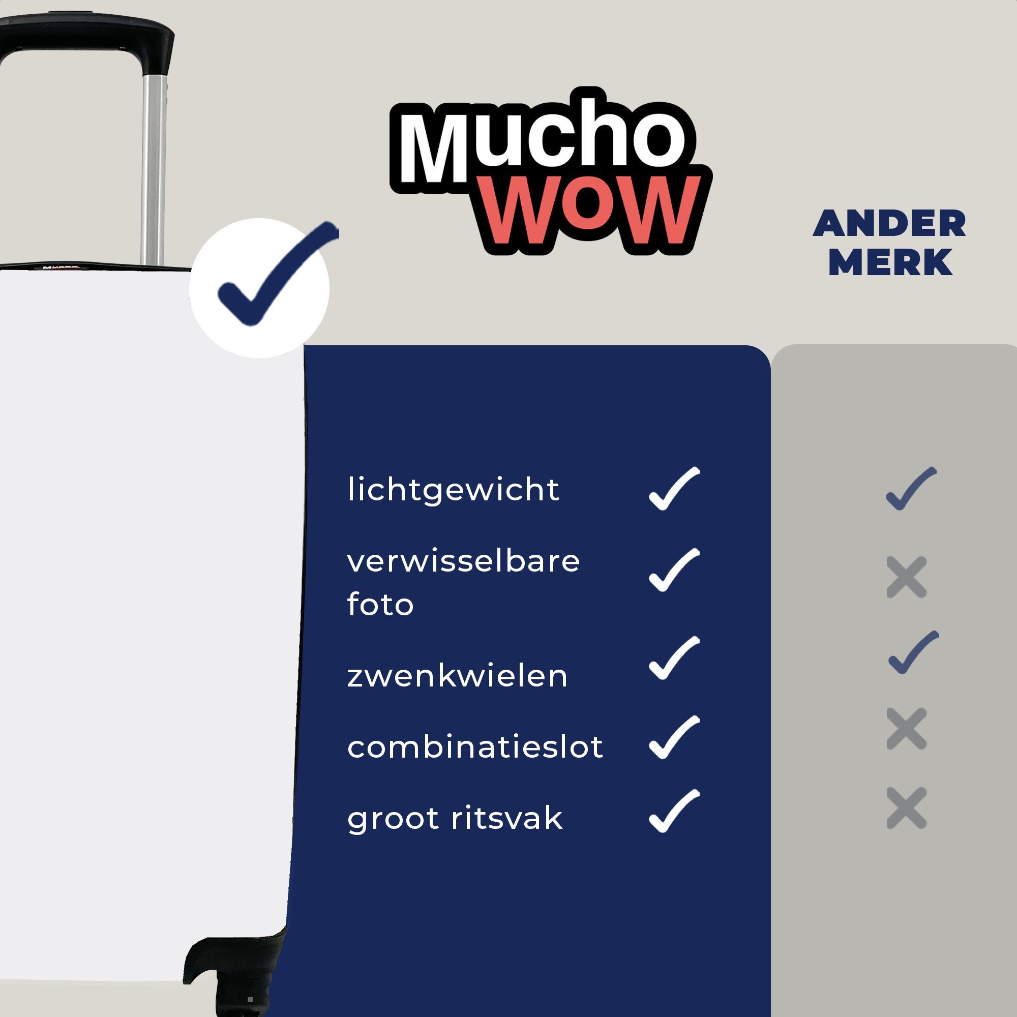 Tiere Winter Handgepäck MuchoWow - Hirsche Landschaft - Schnee 4 rollen, Rollen, Ferien, Handgepäckkoffer - für Trolley, mit Reisekoffer - Natur, Reisetasche -