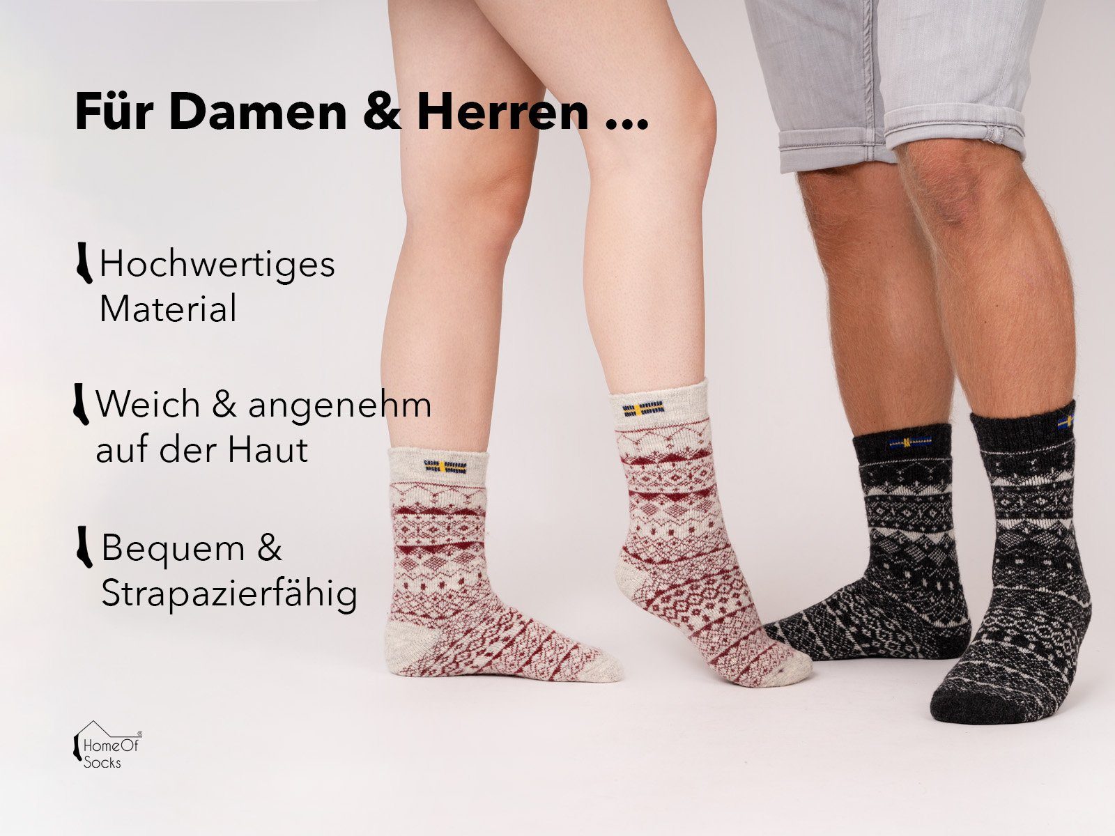 Anthrazit Wollanteil 80% Wollsocke HomeOfSocks Socken Design Kuschelsocken Norwegischem Nordic Dicke Hyggelig Hoher Schweden" "Jacquard Norwegersocken Warm Skandinavische