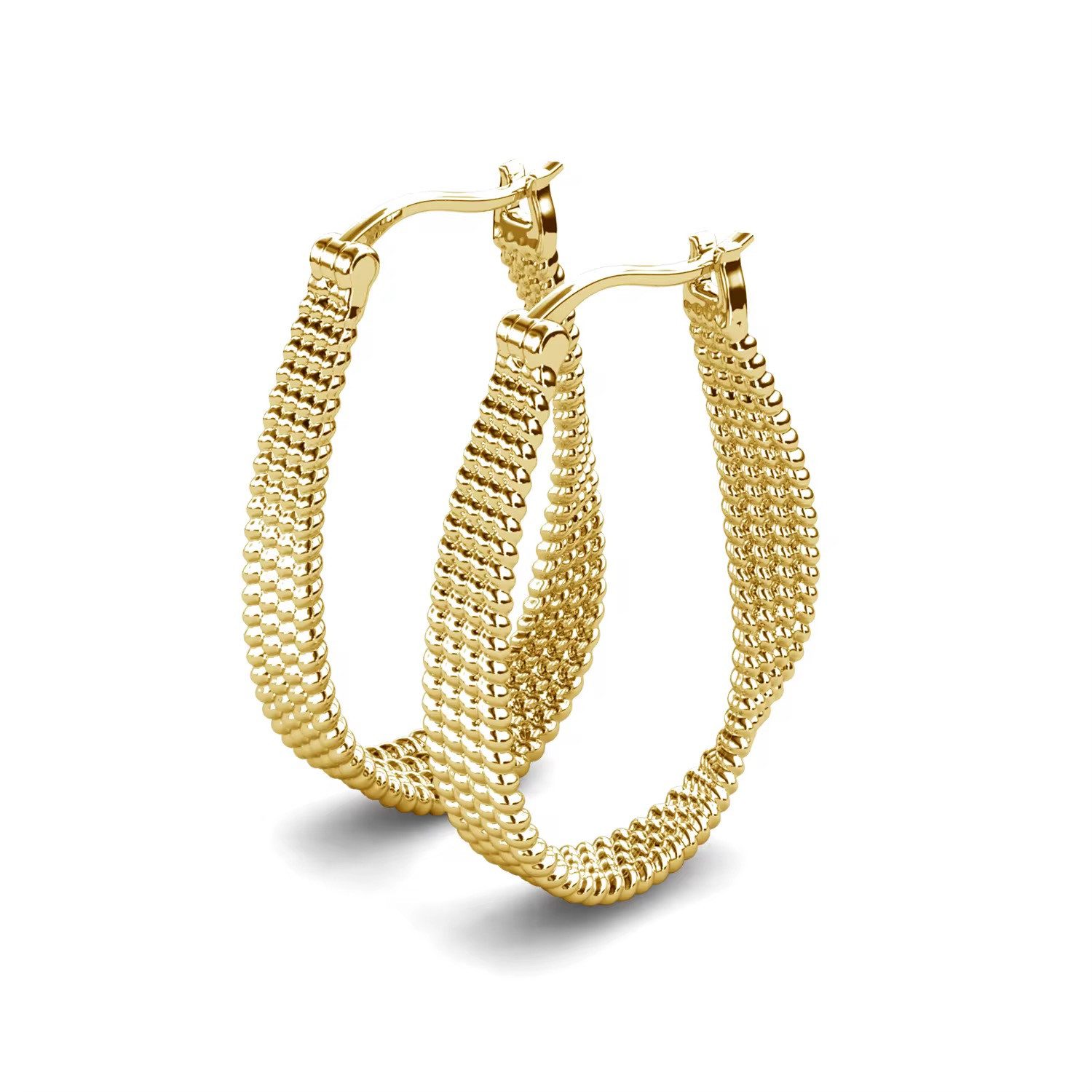 ROUGEMONT Paar Creolen Trendige Creolen Ohrringe Gold Ohrhänger