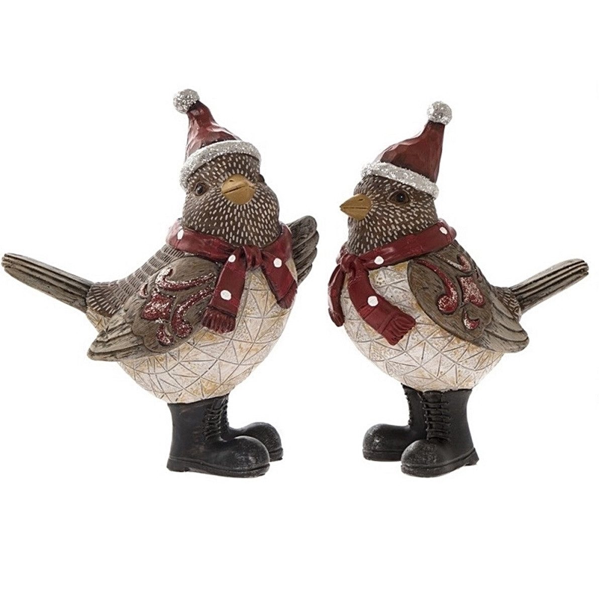 Alltagszauber Dekofigur Winter-Vogel mit Boots RED ROBIN - Weihnachtsdeko