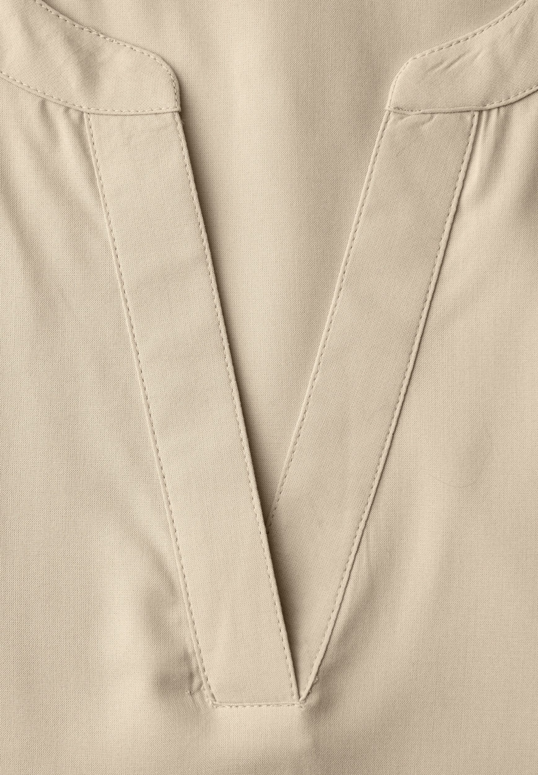 STREET ONE Kurzarmbluse QR Splitneck blouse w turn-up günstig online kaufen