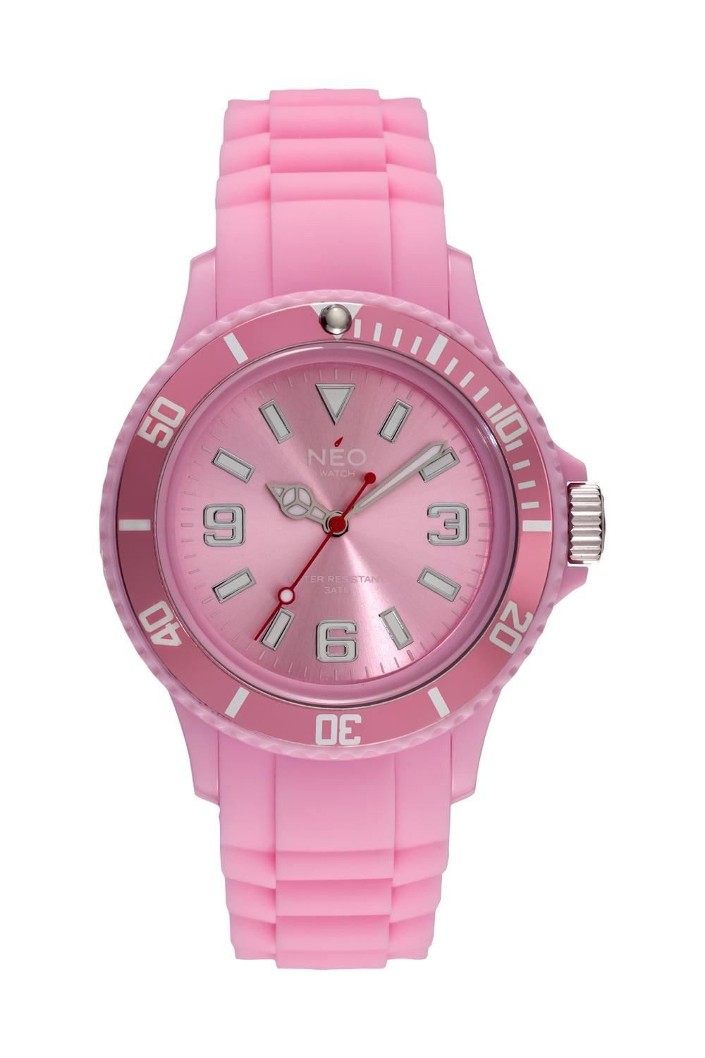 Neo Watch Quarzuhr Damenuhr Herrenuhr unisex rosa NICE-1 Armbanduhr Modell N1-018 N1-018, Mineralglas, Damen Herren Uhr, rosa Gehäuse, rosa Armband