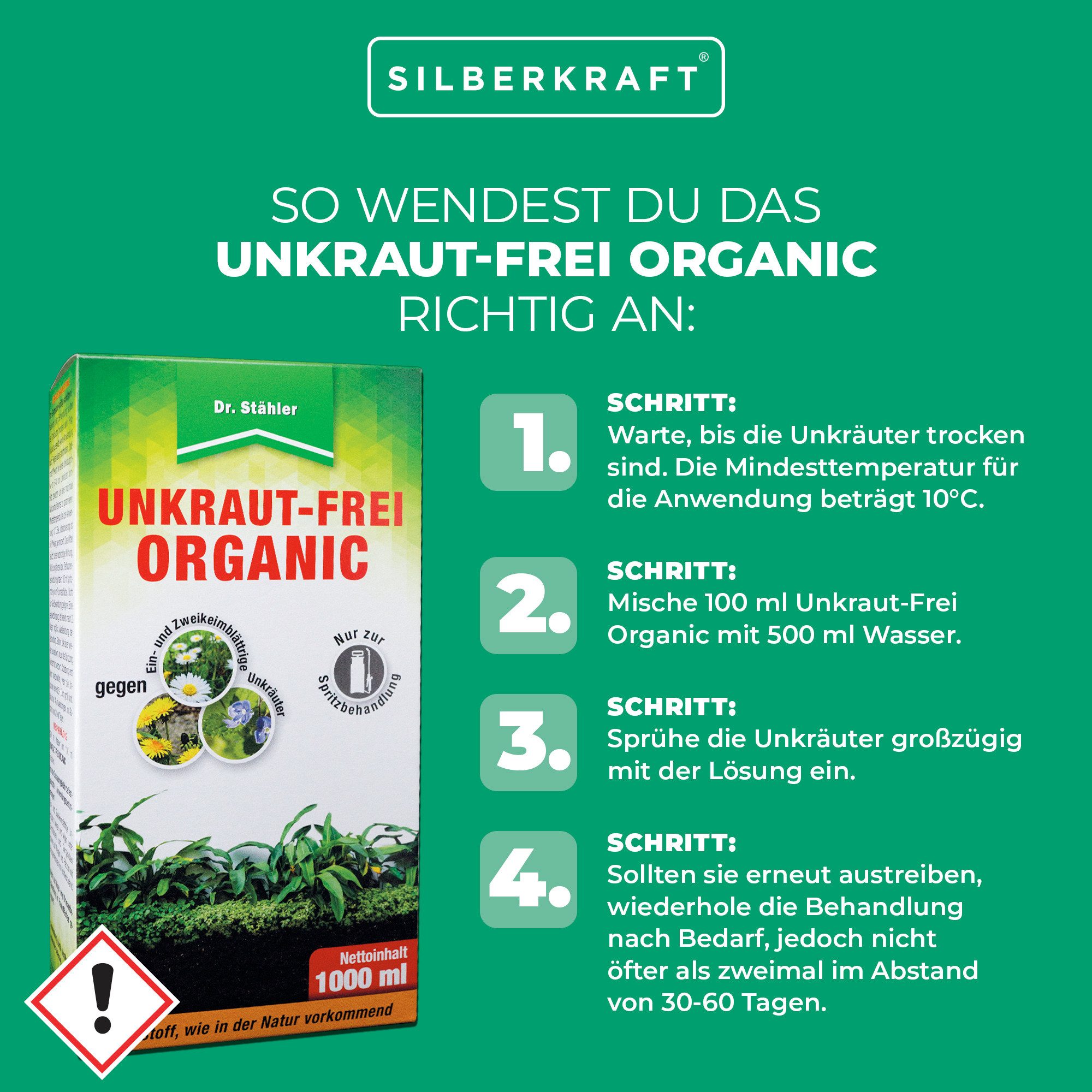 Dr. Stähler Unkrautbekämpfungsmittel Unkraut-Frei Organic: Sprühmittel zur Unkrautbekämpfung, 1000 ml, Vielfältige Einsatzmöglichkeiten im Gartenbereich, Schnelle Wirkung gegen ein- und zweikeimblättrige Unkräuter, Zur Anwendung zwischen Ziergehölzen, Kulturpflanzen und auf Wegen