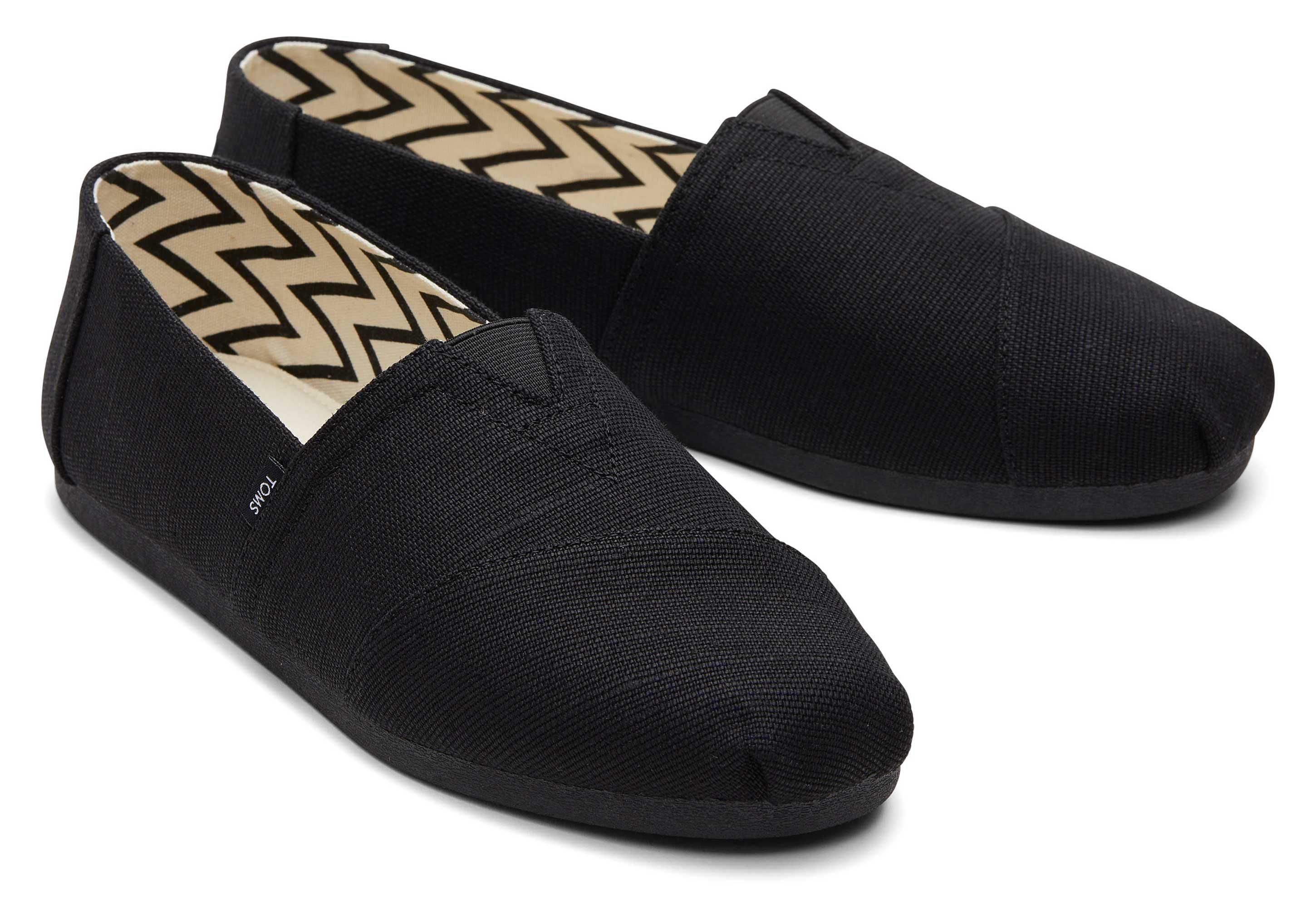 TOMS Alpargata-Slip-on aus Heritage-Canvas komplett Schwarz Hausschuh