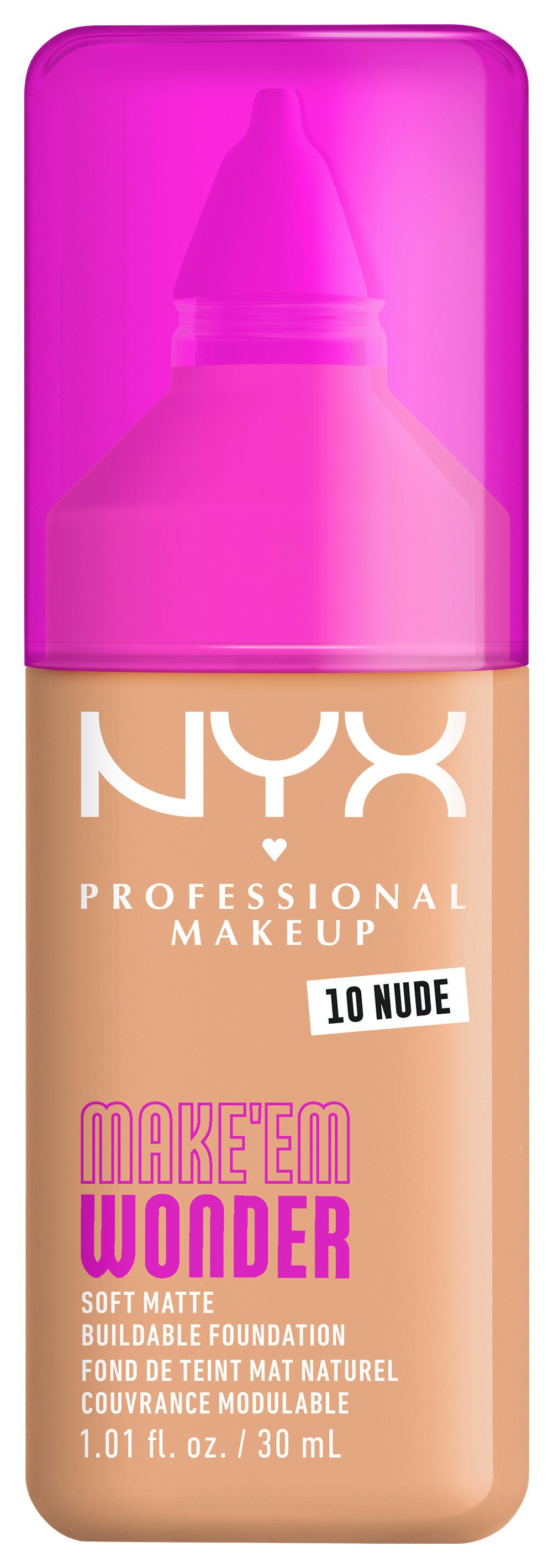 NYX PROFESSIONAL MAKEUP Foundation MAKE 'EM WONDER FOUNDATION, perfekter No-Makeup-Makeup-Look bis zum Full Glam