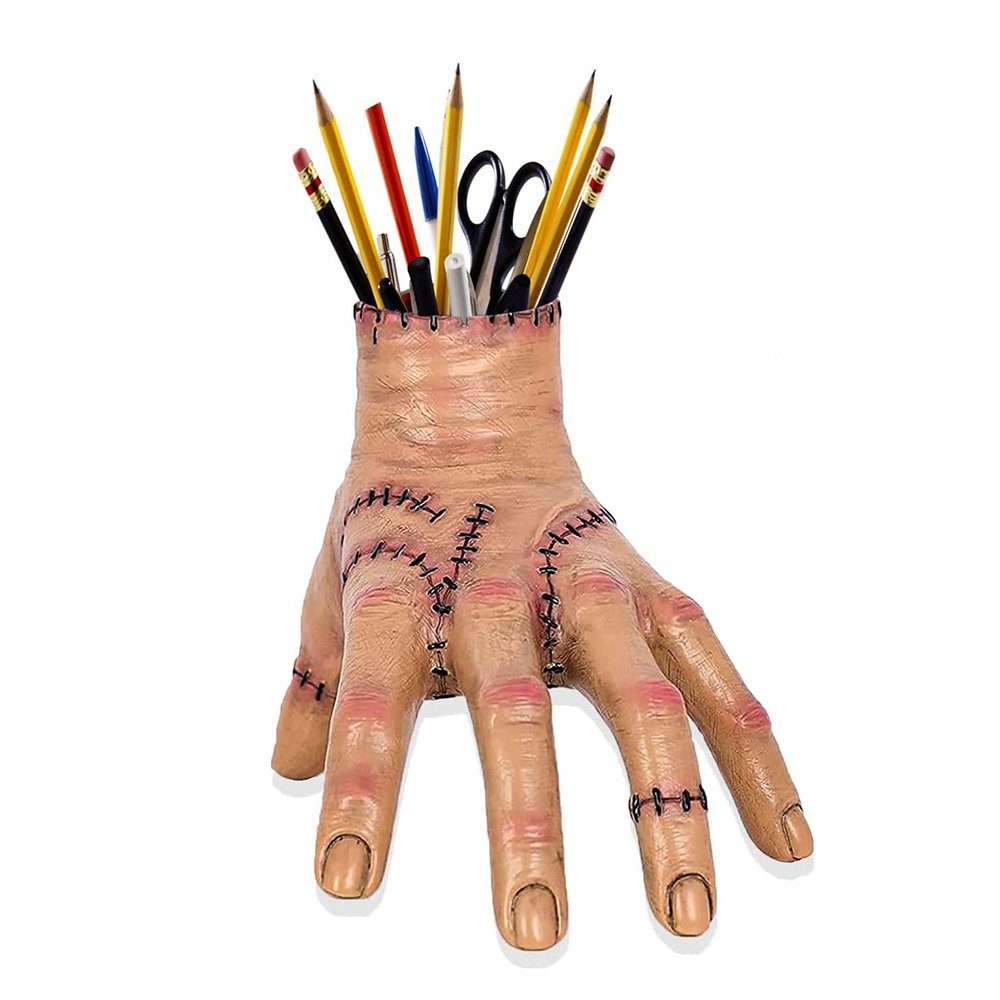 GelldG Hängedekoration Thing Hand Realistic Scarred Latex Palm, Gruselrequisiten Dekorationen Hautton(51cm)