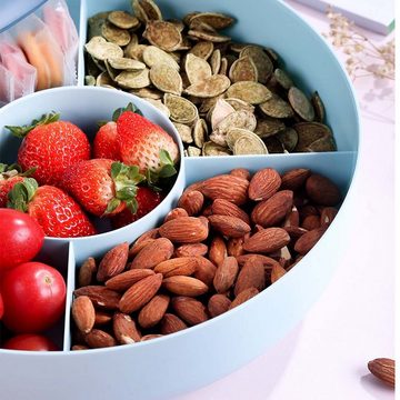 FIDDY Aufbewahrungsdose Rotierende Süßigkeitenbox, Obst- und Gemüsetablett, dekorative Snackschale aus Kunststoff, drehbar