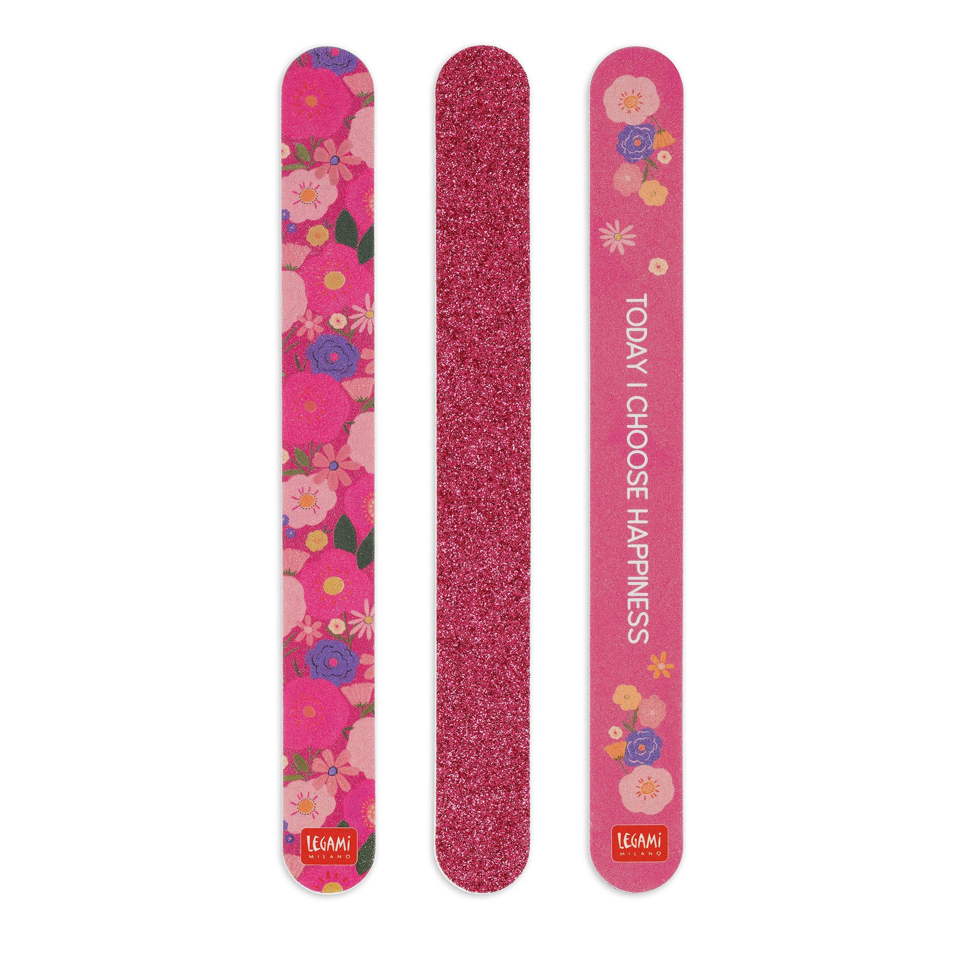 Legami Sandblatt-Nagelfeile Legami Set mit 3 Nagelfeilen Nails before Males Flowers Blumen
