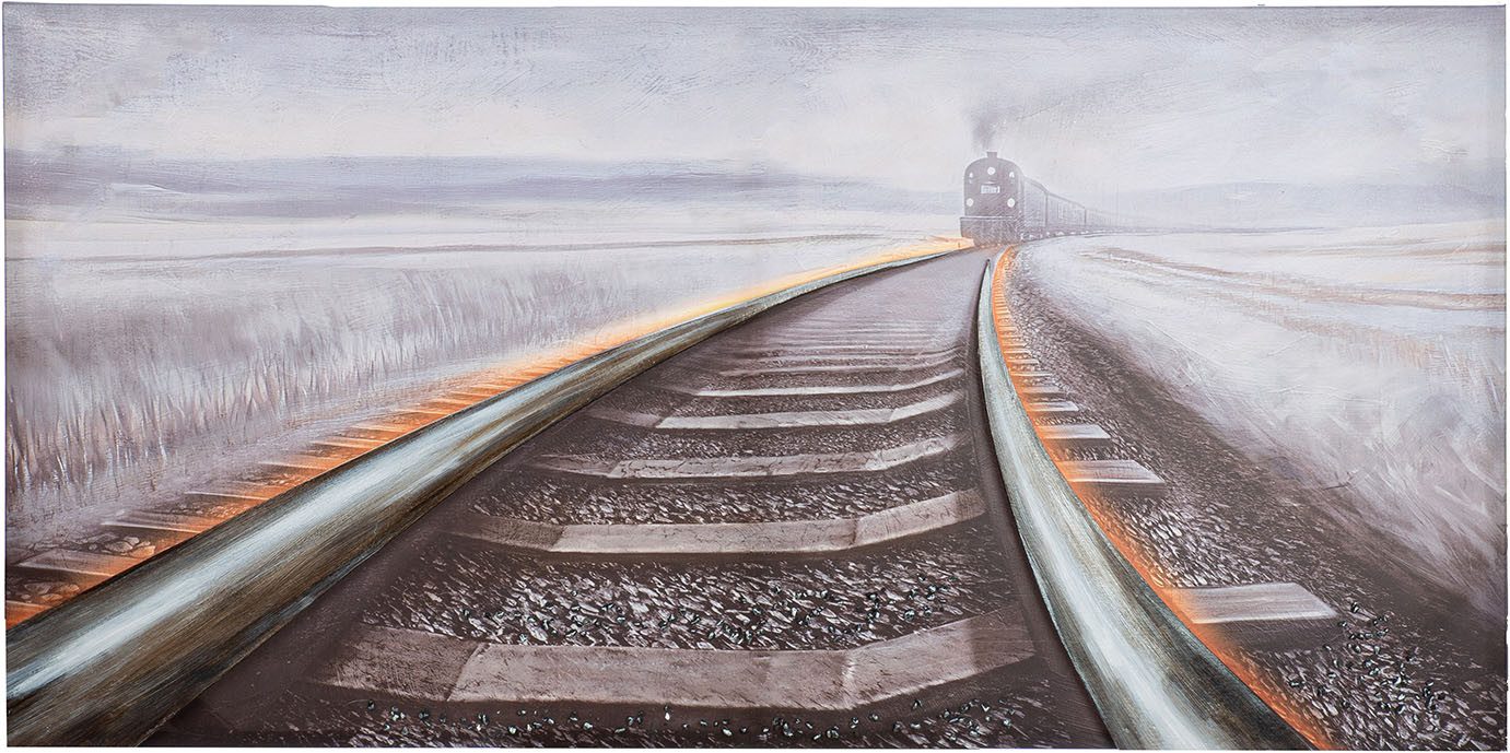 GILDE Metallbild Bild rechteckig Railroad, Landschaft (1 St)
