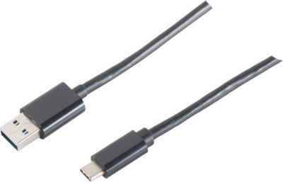 S-Conn S-CONN 14-10005 1m USB A USB C Männlich Männlich Schwarz USB Kabel ... USB-Kabel