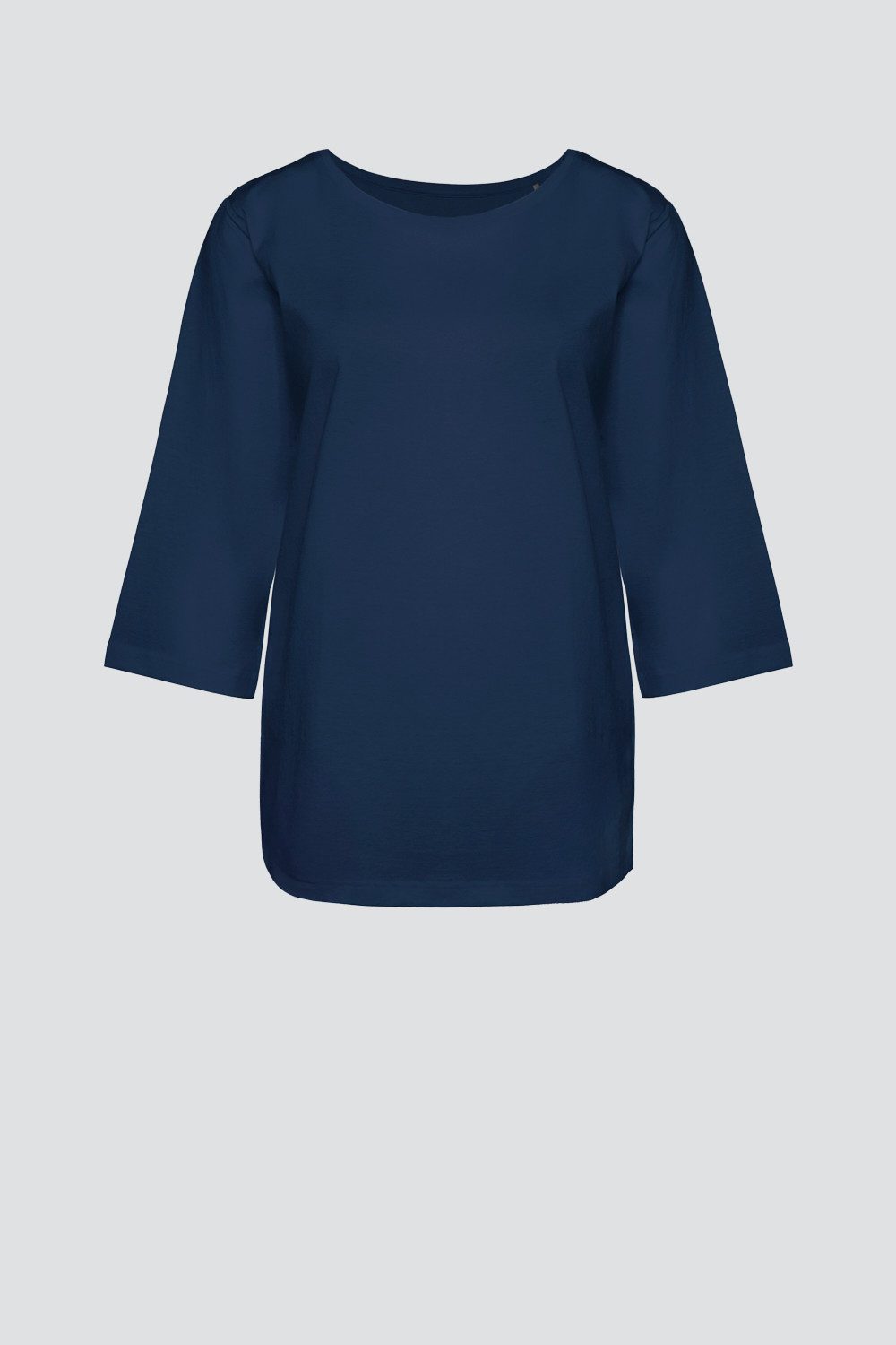 comazo 3/4-Arm-Shirt aus merzerisierter Baumwolle Rundhalsausschnitt