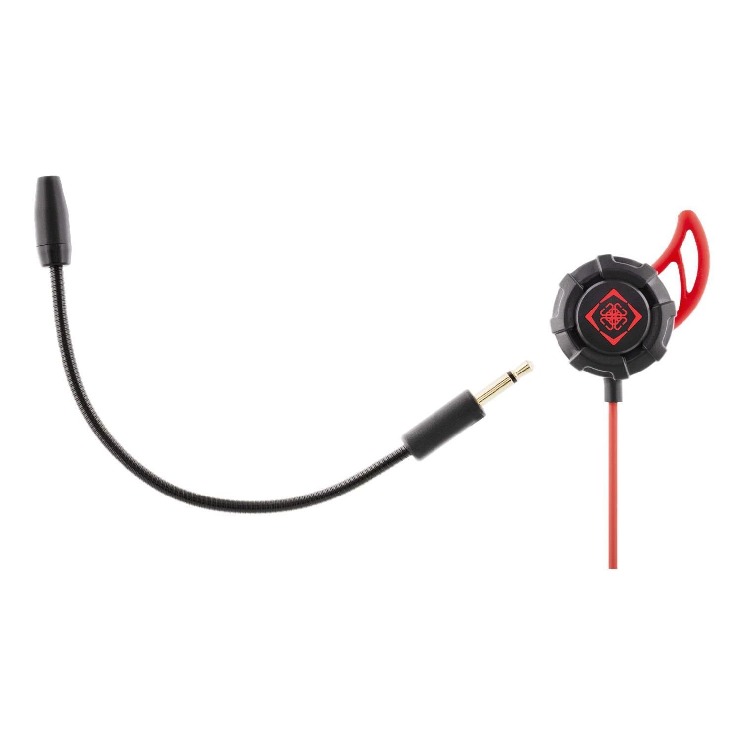 DELTACO In-Ear-Headset (abnehmbares Mikrofon, Doppelmikro, 5 Herstellergarantie) Jahre Silikonflügel) (inkl. Headset