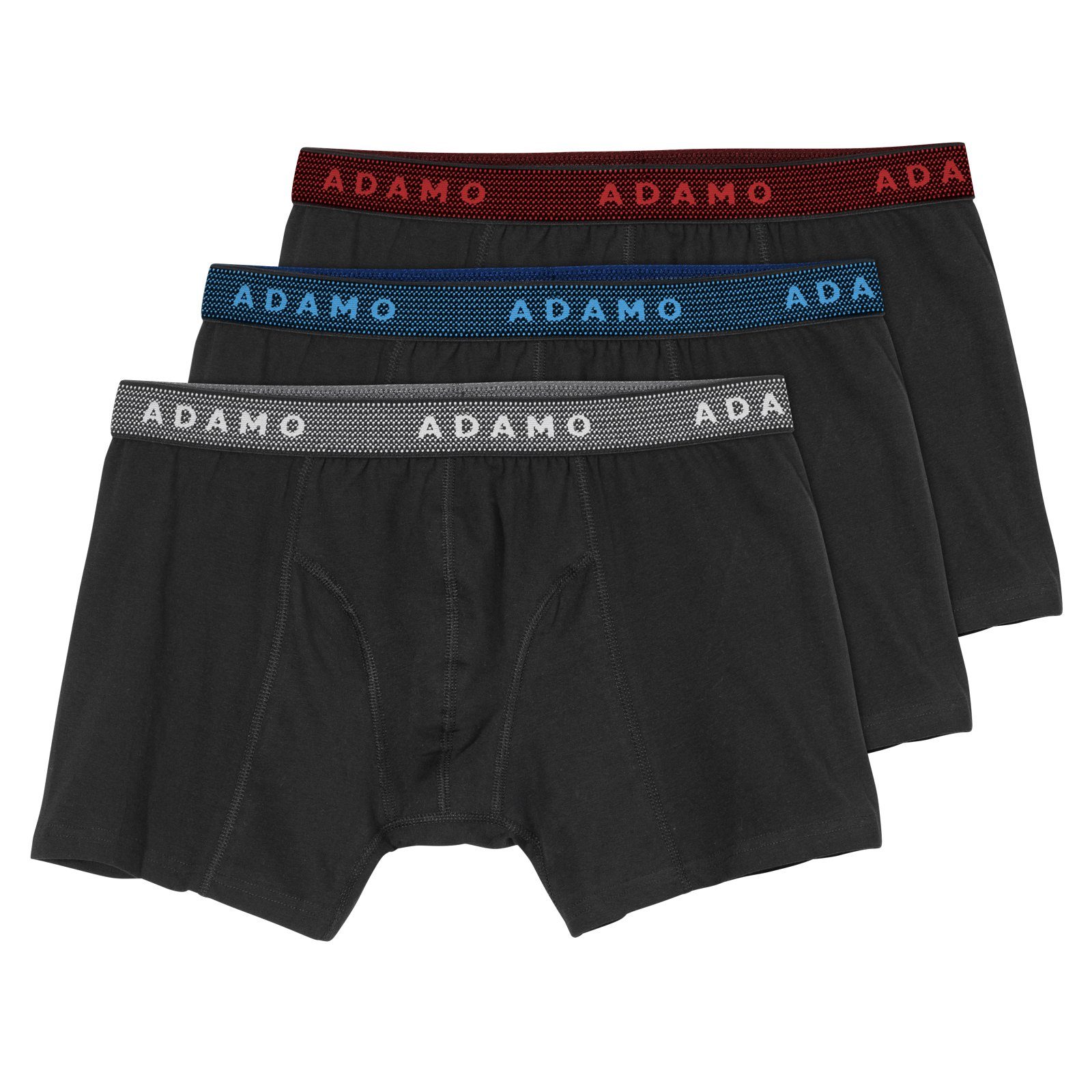 Retro Pants Adamo 3er-Pack XXL Maxipants schwarz farbiger Bund